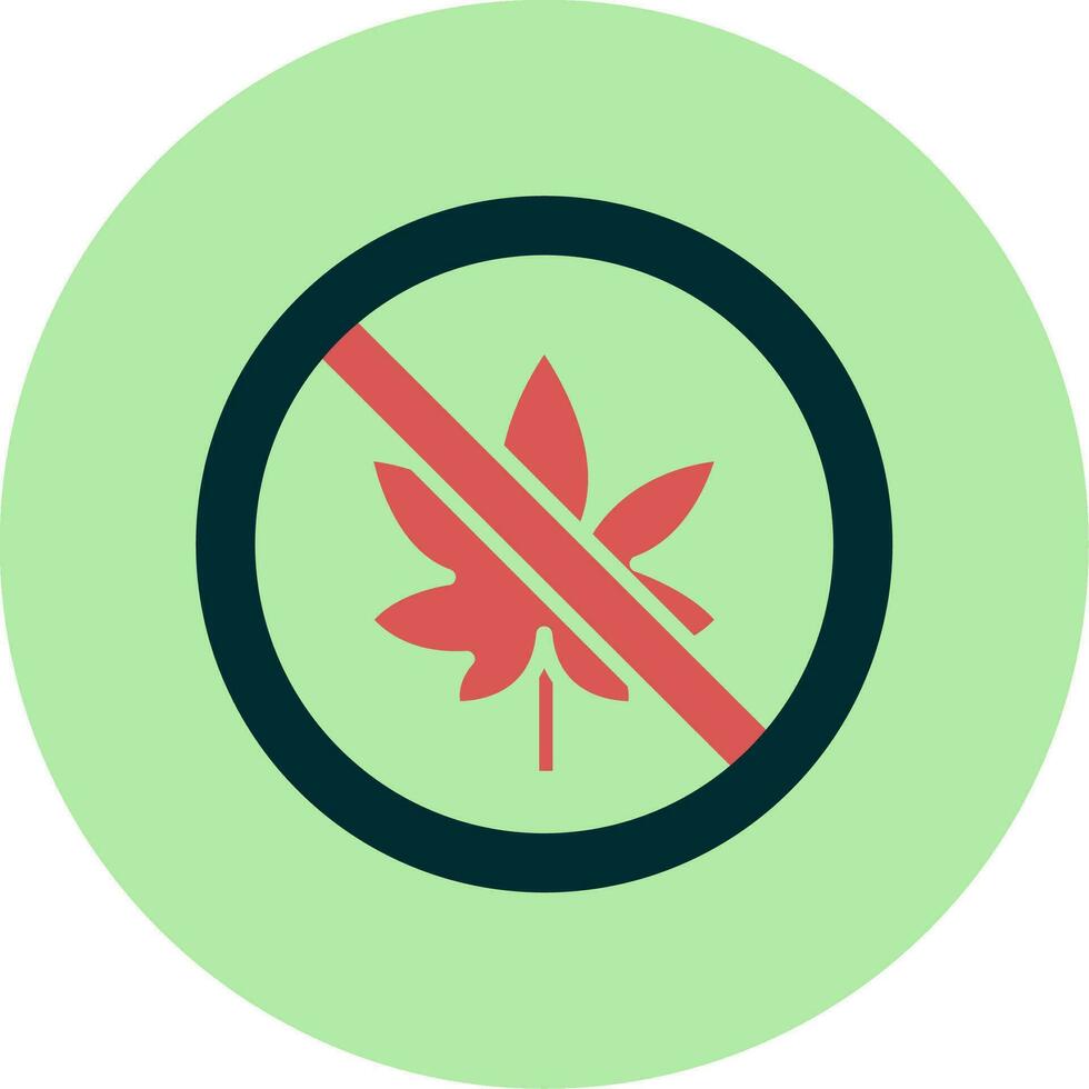 Nej cannabis vektor ikon