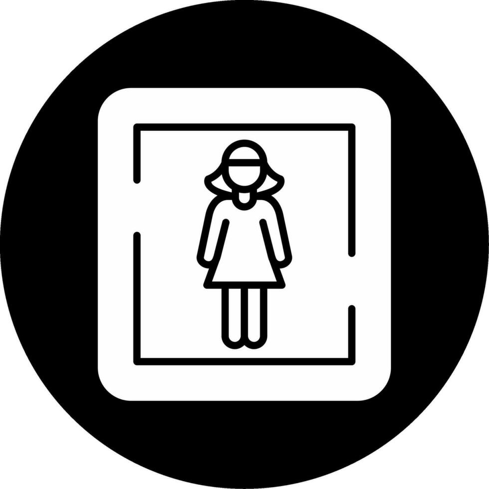 kvinna toalett tecken vektor ikon
