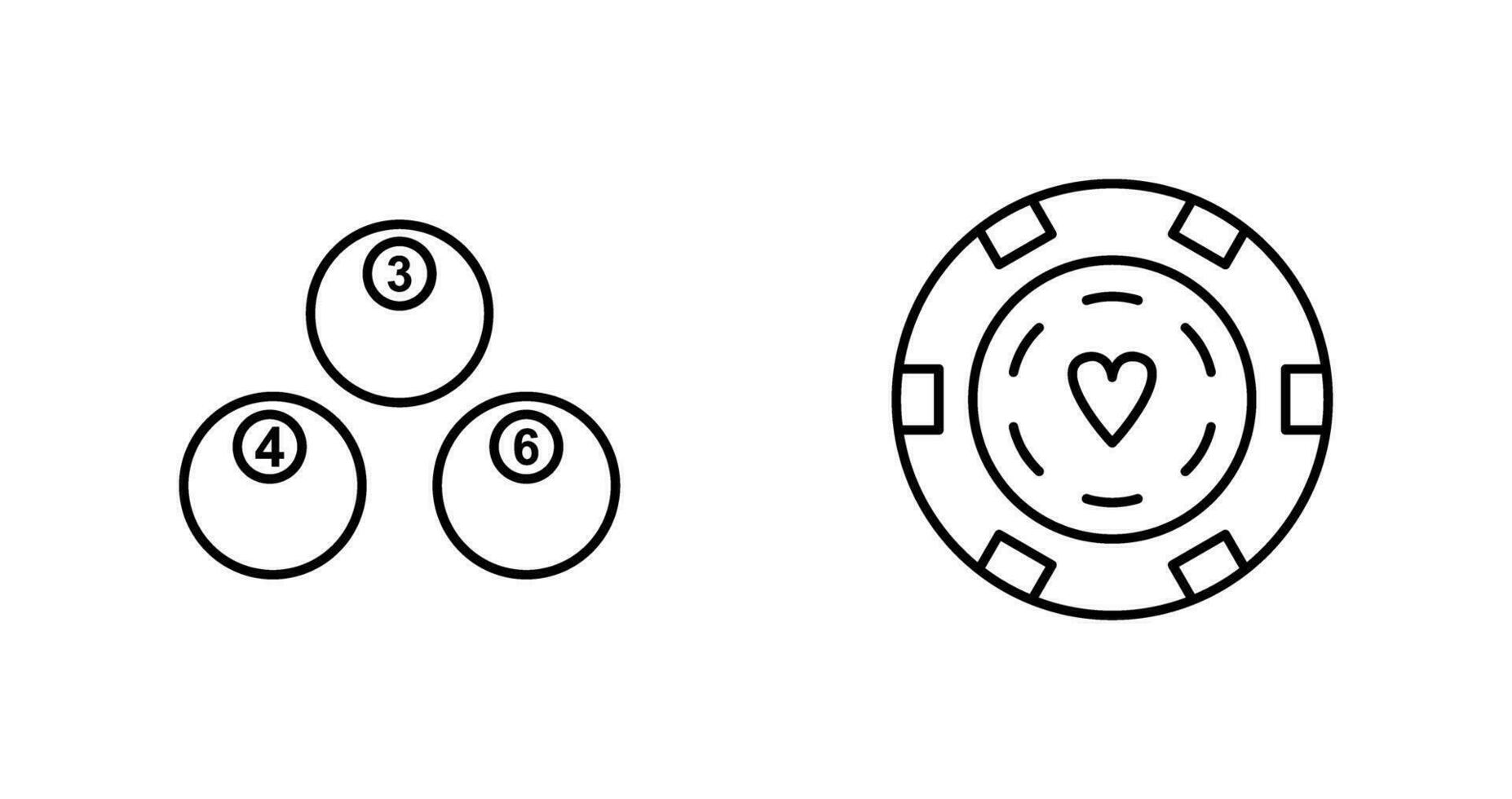 Snooker Bälle und Poker Chips Symbol vektor