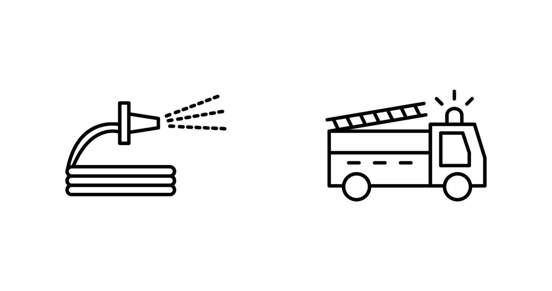 besprutning vatten och brand lastbil ikon vektor