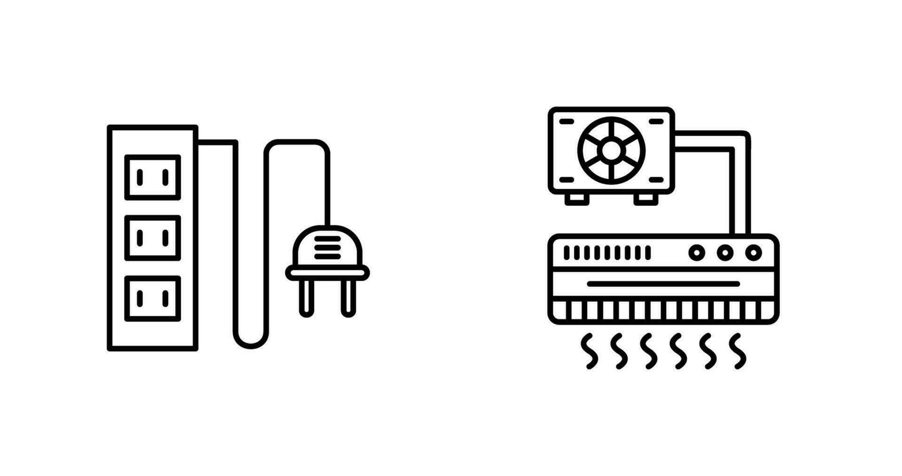 Leistung Steckdose und Luft Conditioner Symbol vektor