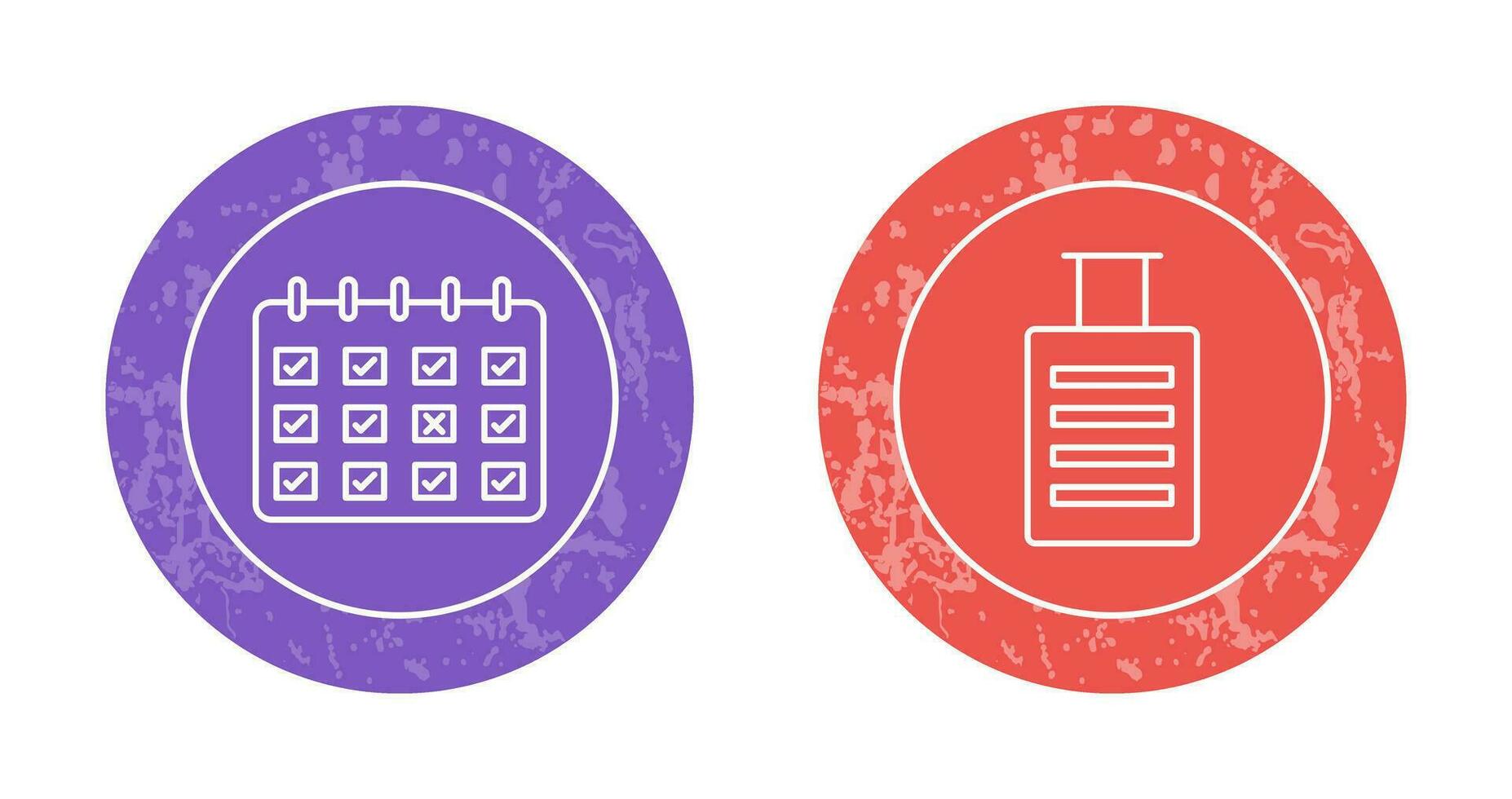 markant kalender och bagage ikon vektor