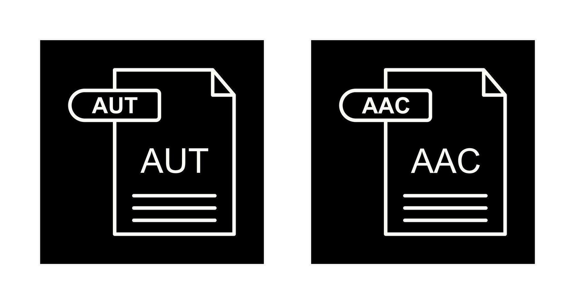 aac und aut Symbol vektor