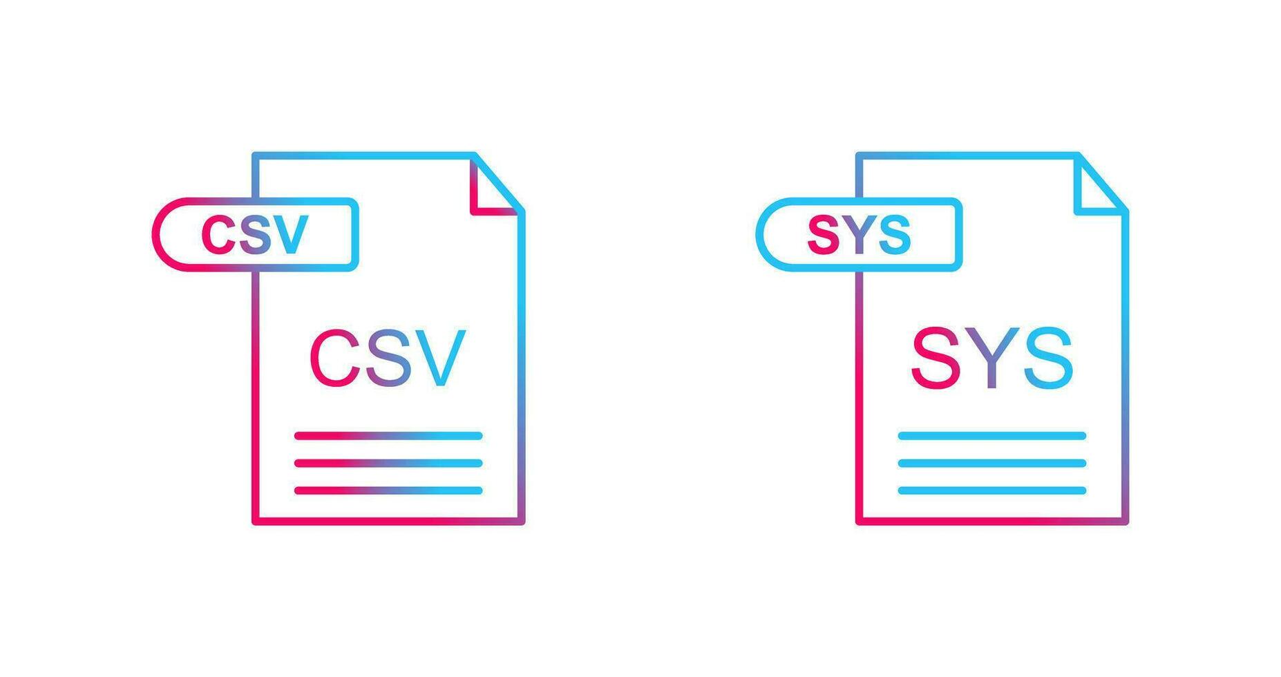csv und sys Symbol vektor
