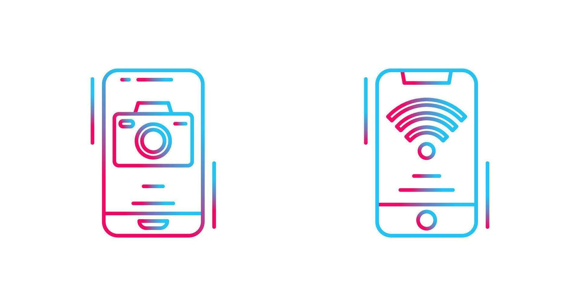 Kamera und W-lan Signal Symbol vektor