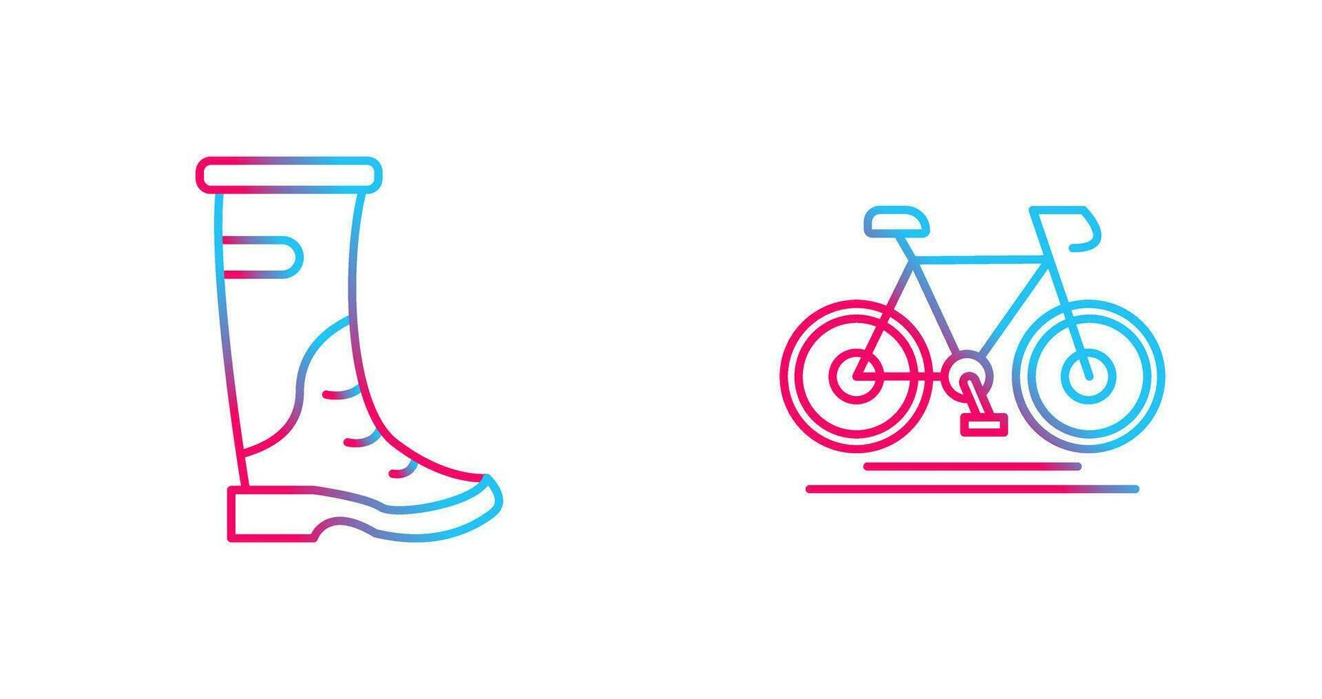 Regen Stiefel und Radfahren Symbol vektor