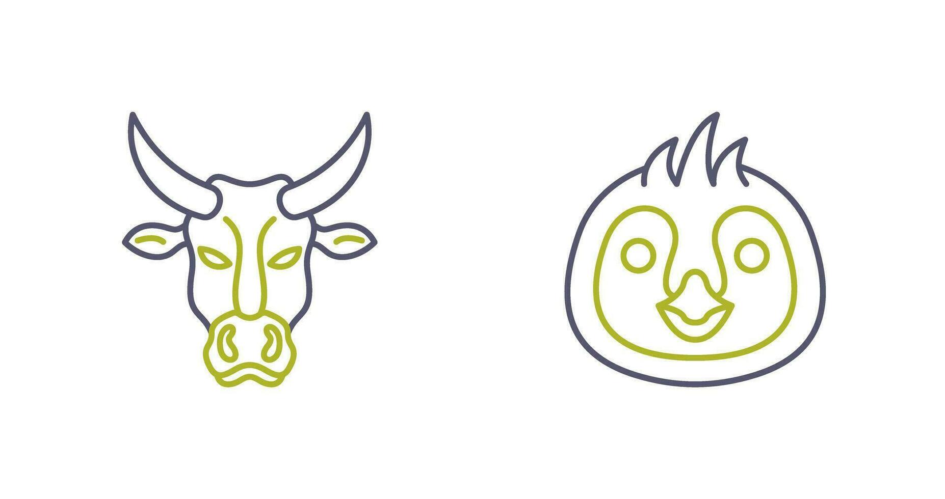 Kuh und Pinguin Symbol vektor