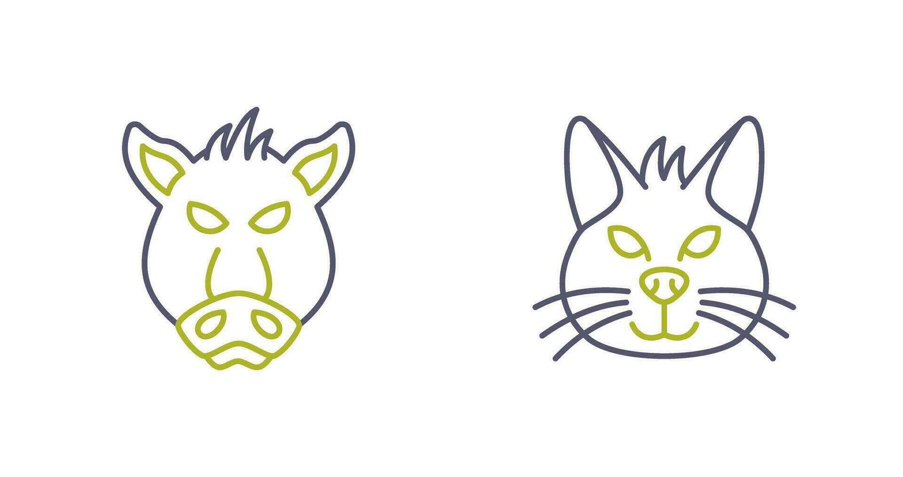 gris och katt ikon vektor