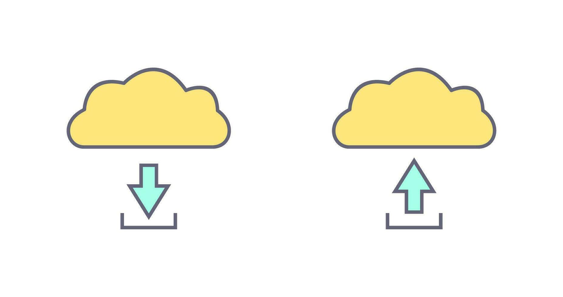 herunterladen von Wolke hochladen zu Wolke Symbol vektor