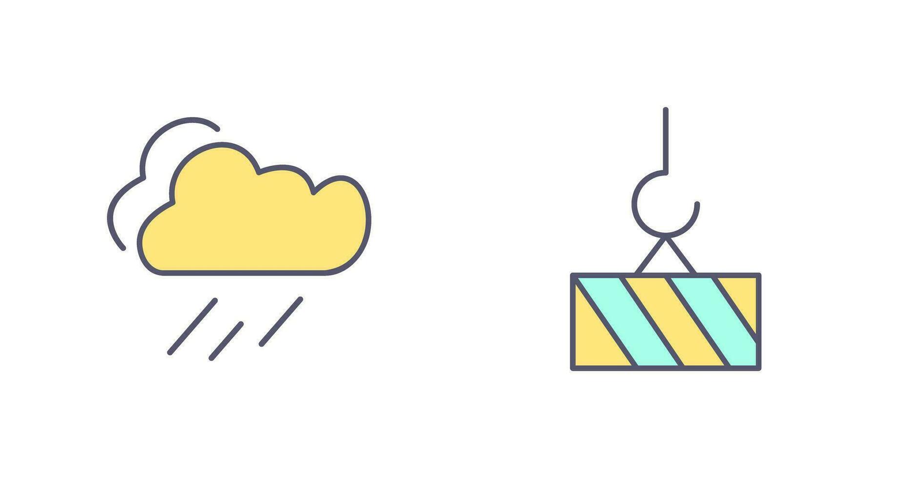 regn och tung maskineri ikon vektor