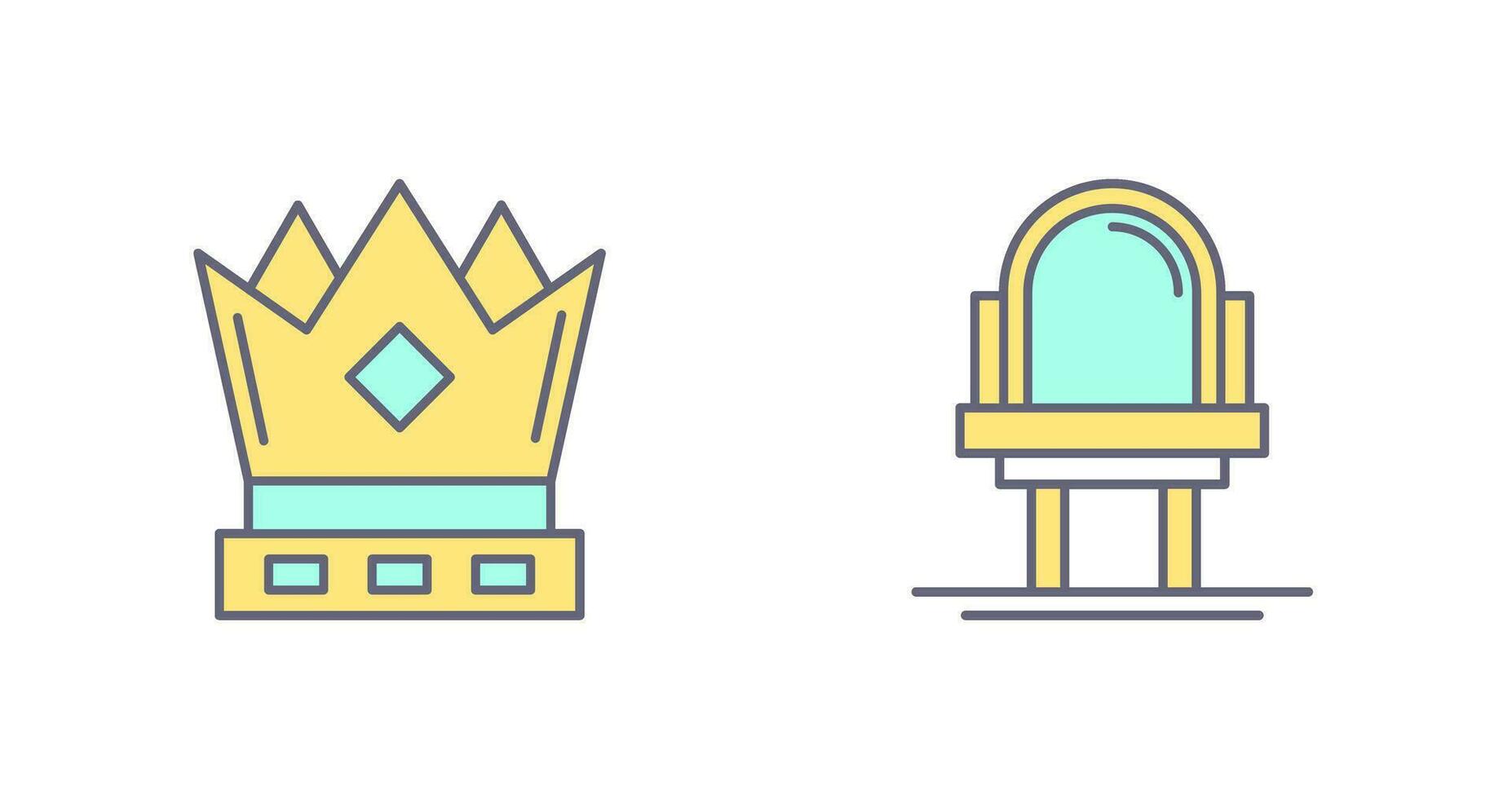 krona och spegel ikon vektor