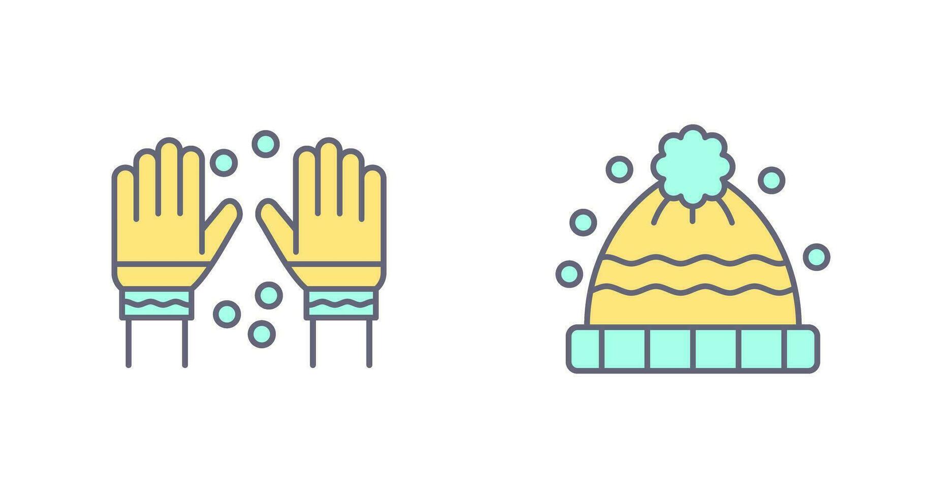 vinter- handskar och vinter- hatt ikon vektor