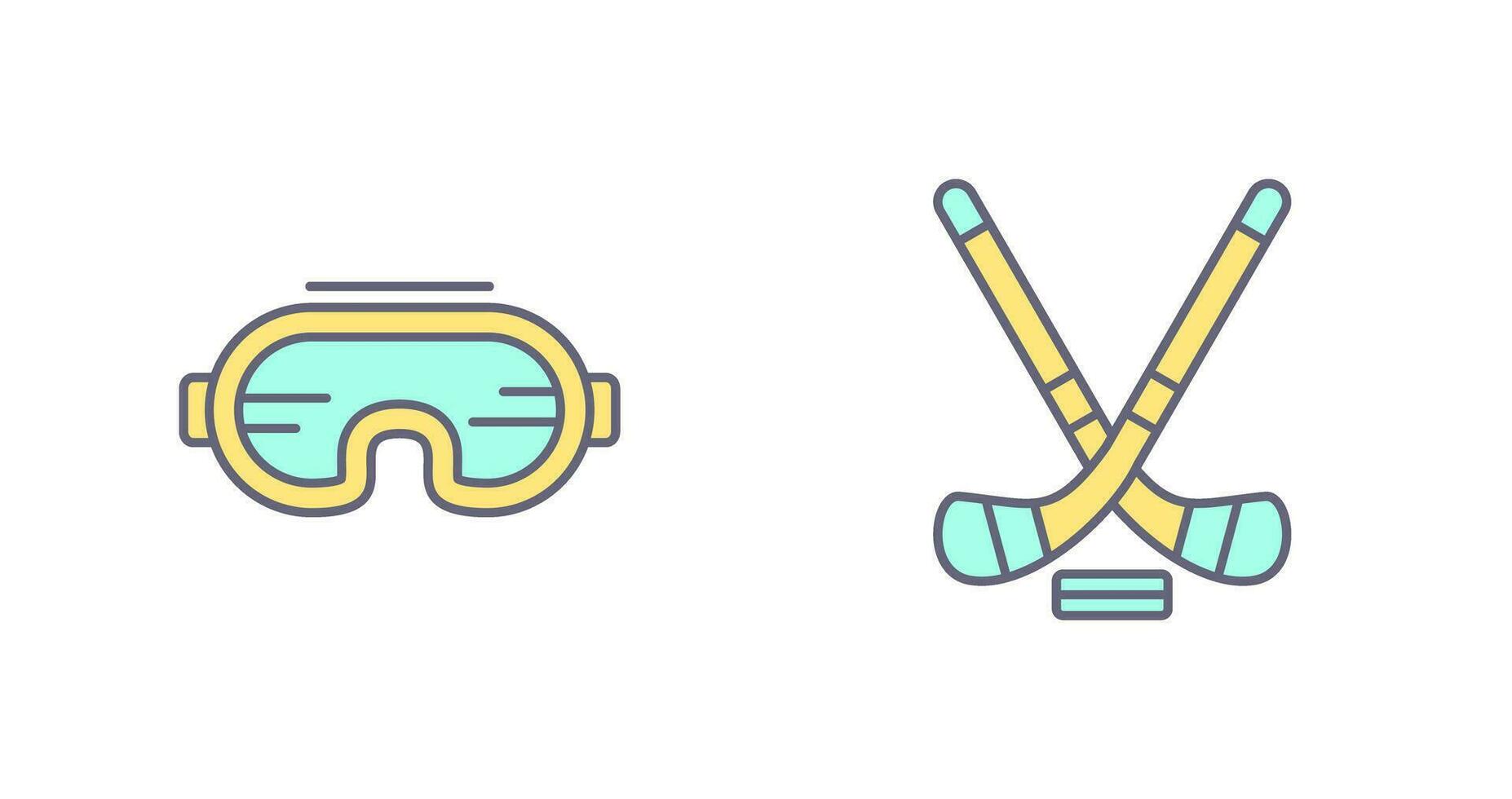 Goggle und Eis Eishockey Symbol vektor