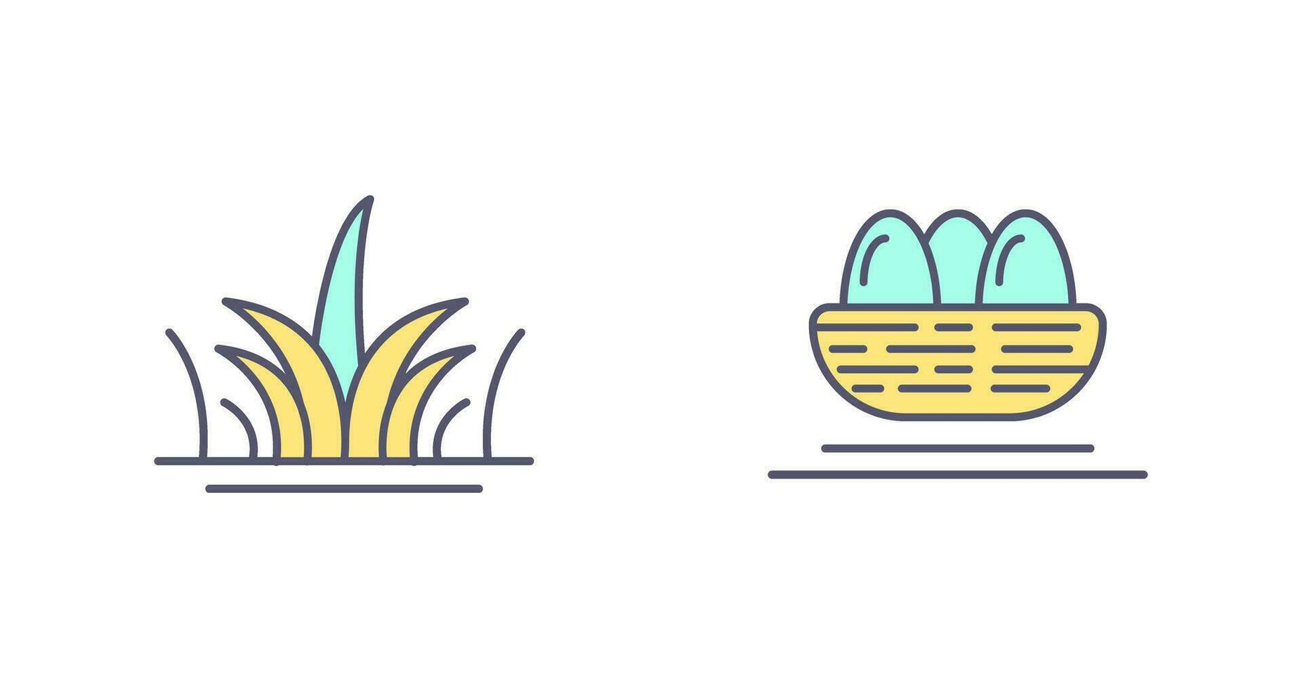 gräs och ägg ikon vektor