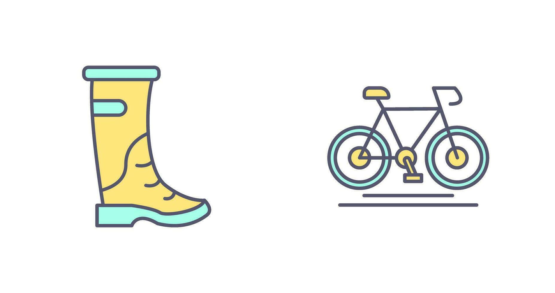 regn stövlar och cykling ikon vektor