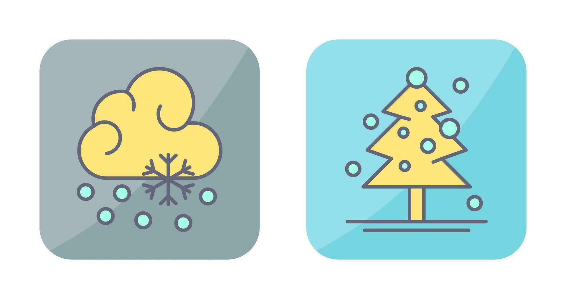 Schnee fallen und Weihnachten Baum Symbol vektor