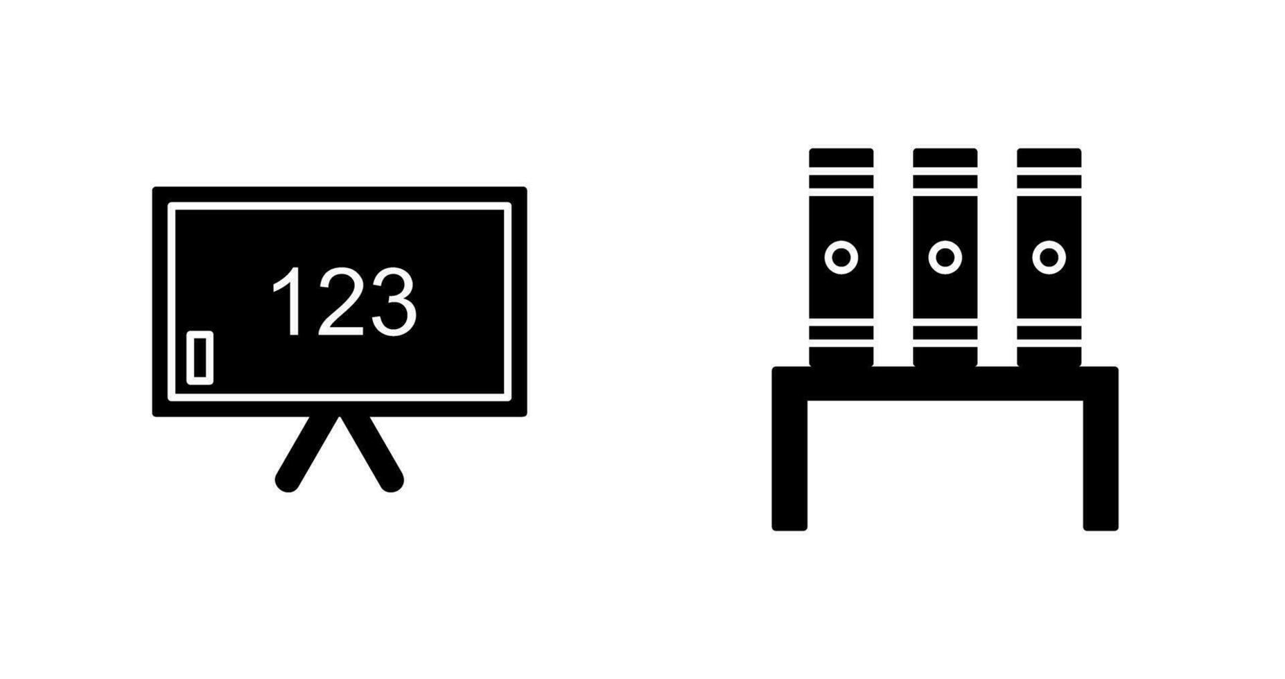 Klassenzimmer Tafel und Bücherstand Symbol vektor