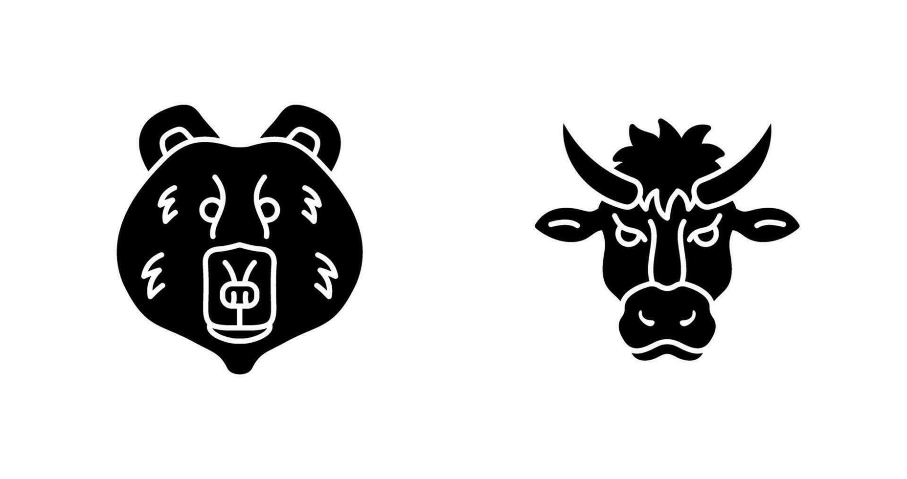 Polar- Bär und Bison Symbol vektor