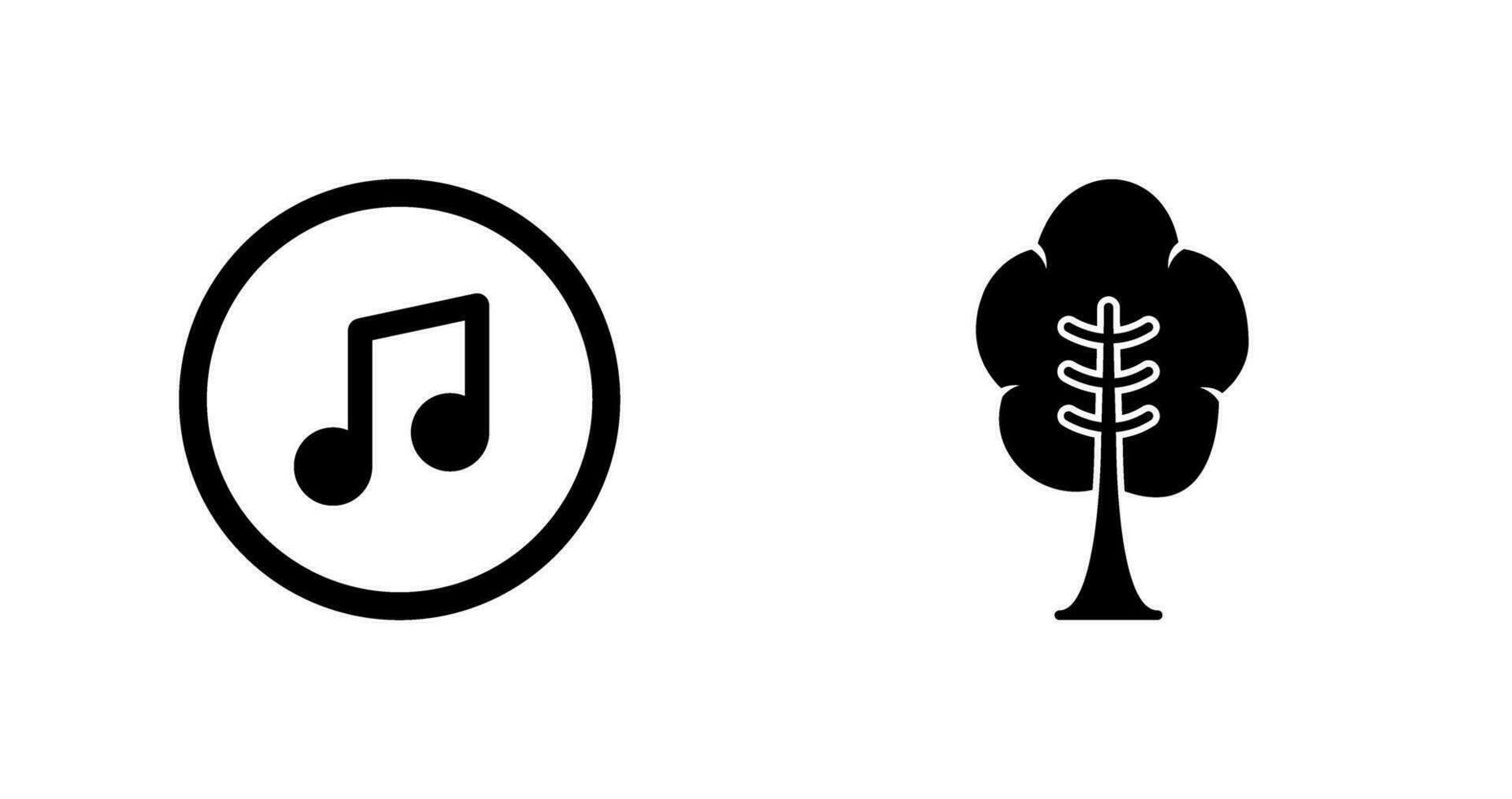 Musik- Spieler und Baum Symbol vektor