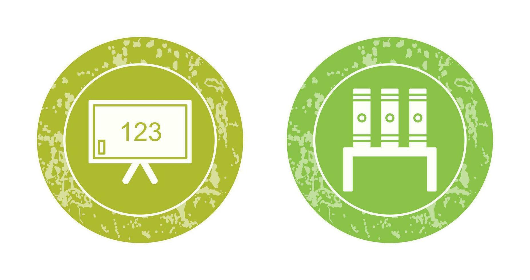 Klassenzimmer Tafel und Bücherstand Symbol vektor