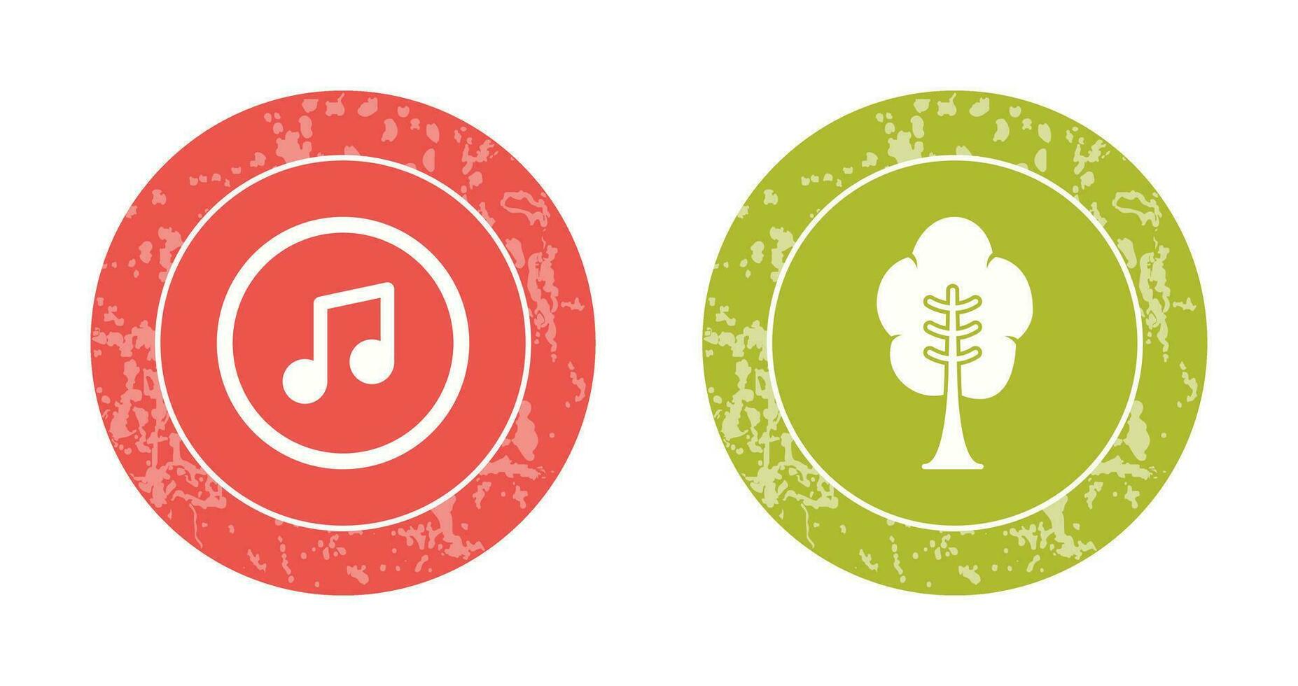 Musik- Spieler und Baum Symbol vektor