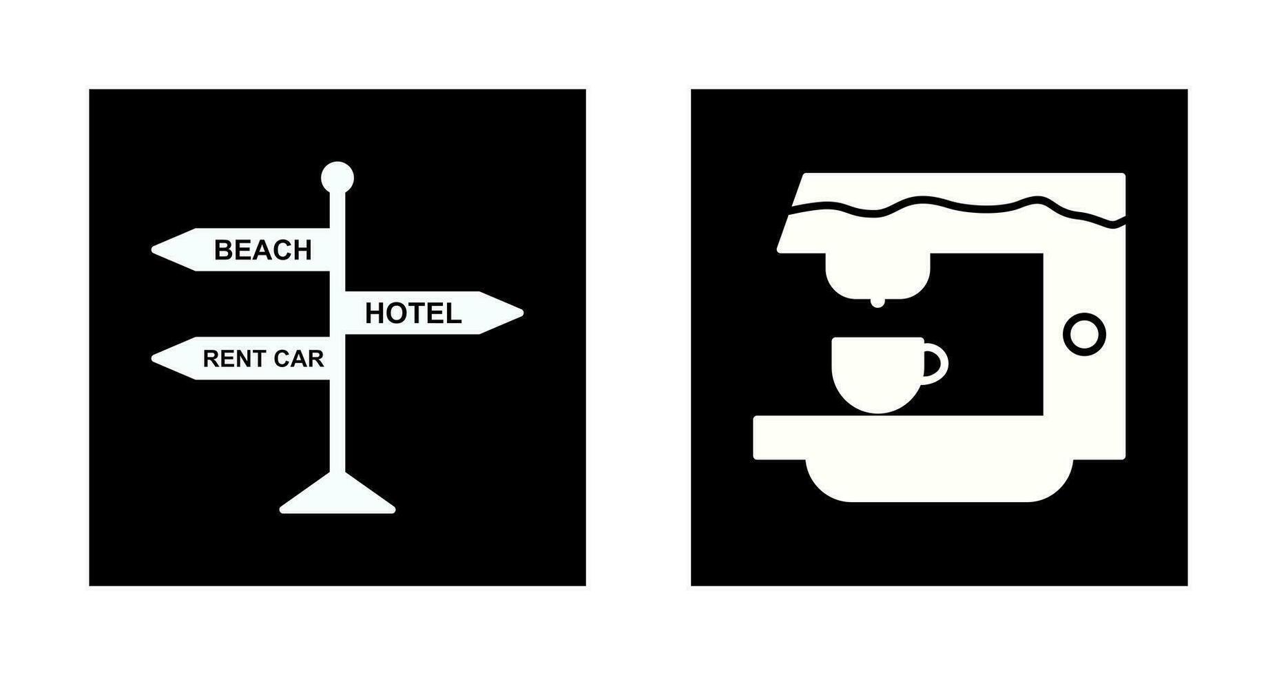 Schild und Kaffee Maschine Symbol vektor