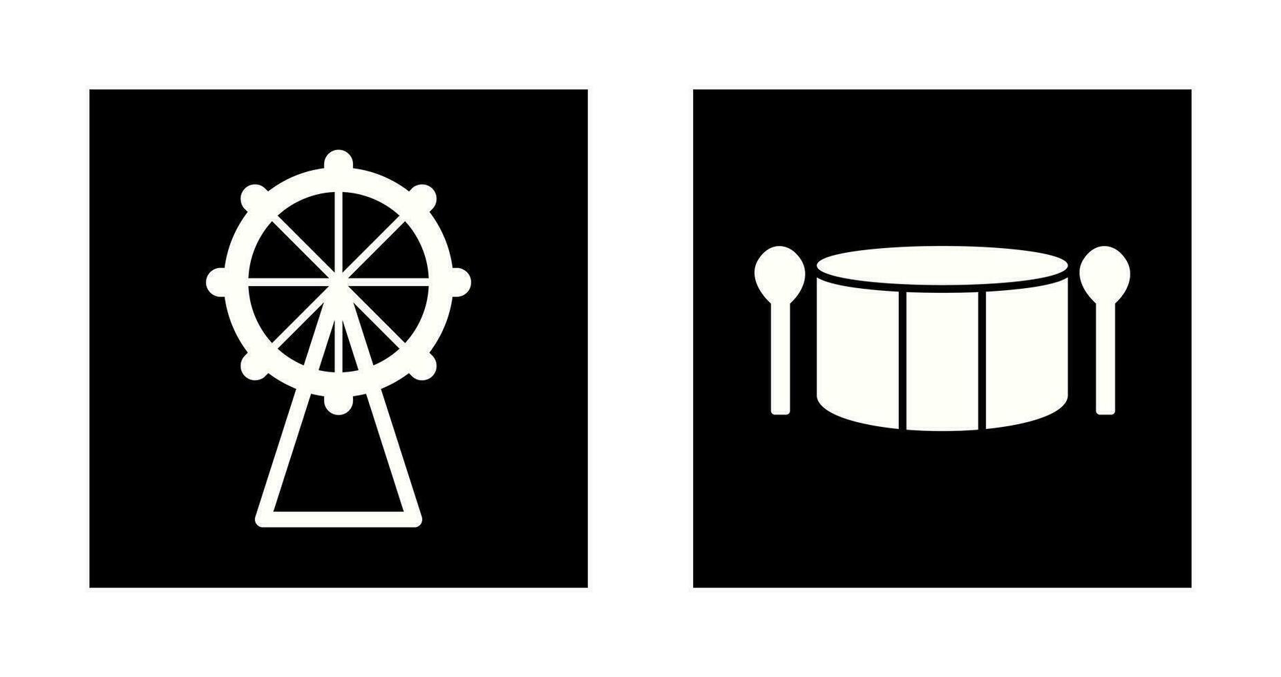 Ferris Rad und Trommel Symbol vektor