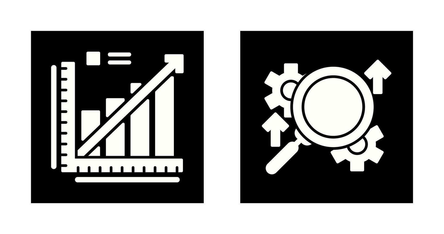 Linie Graph und Suche Symbol vektor