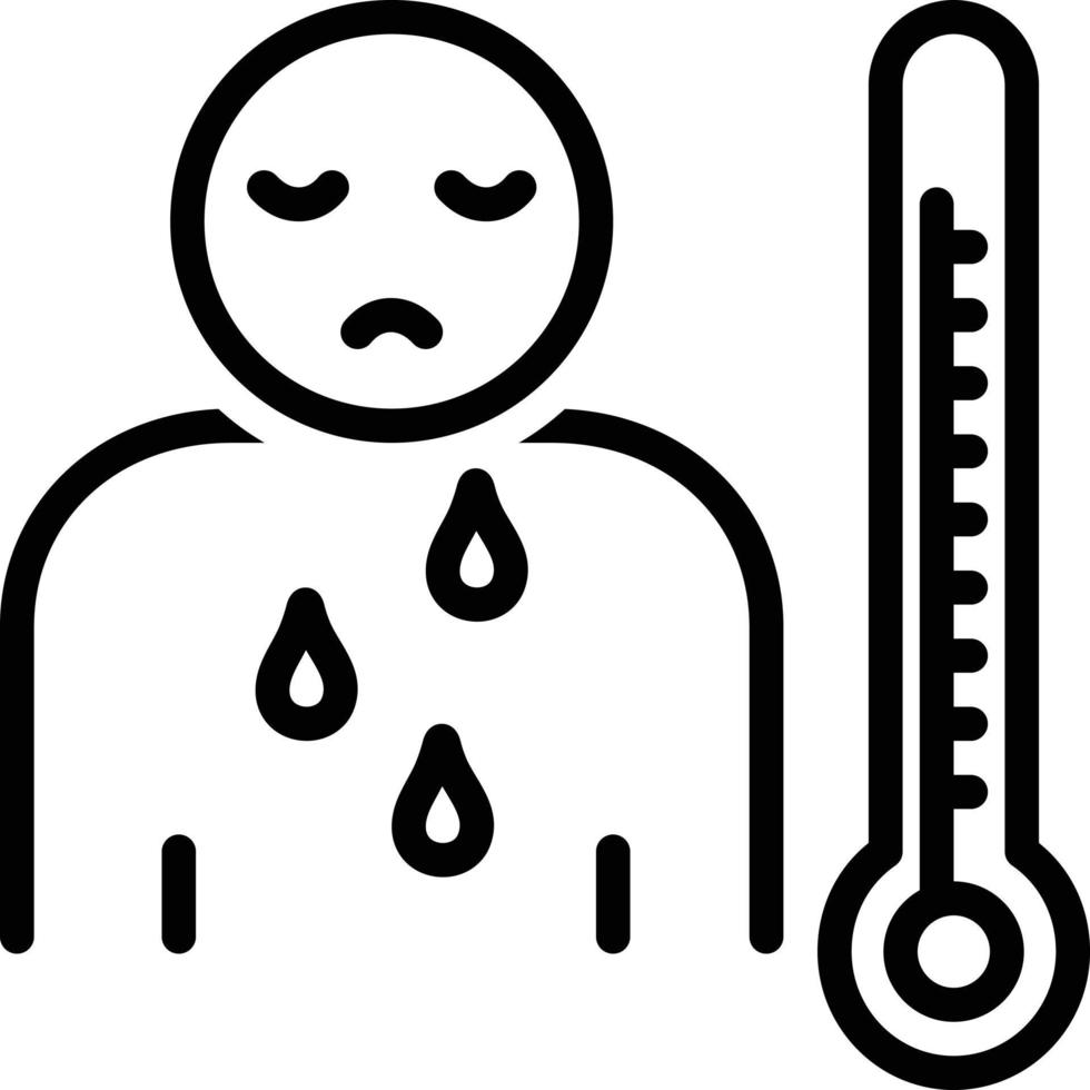 Liniensymbol für Unwohlsein vektor