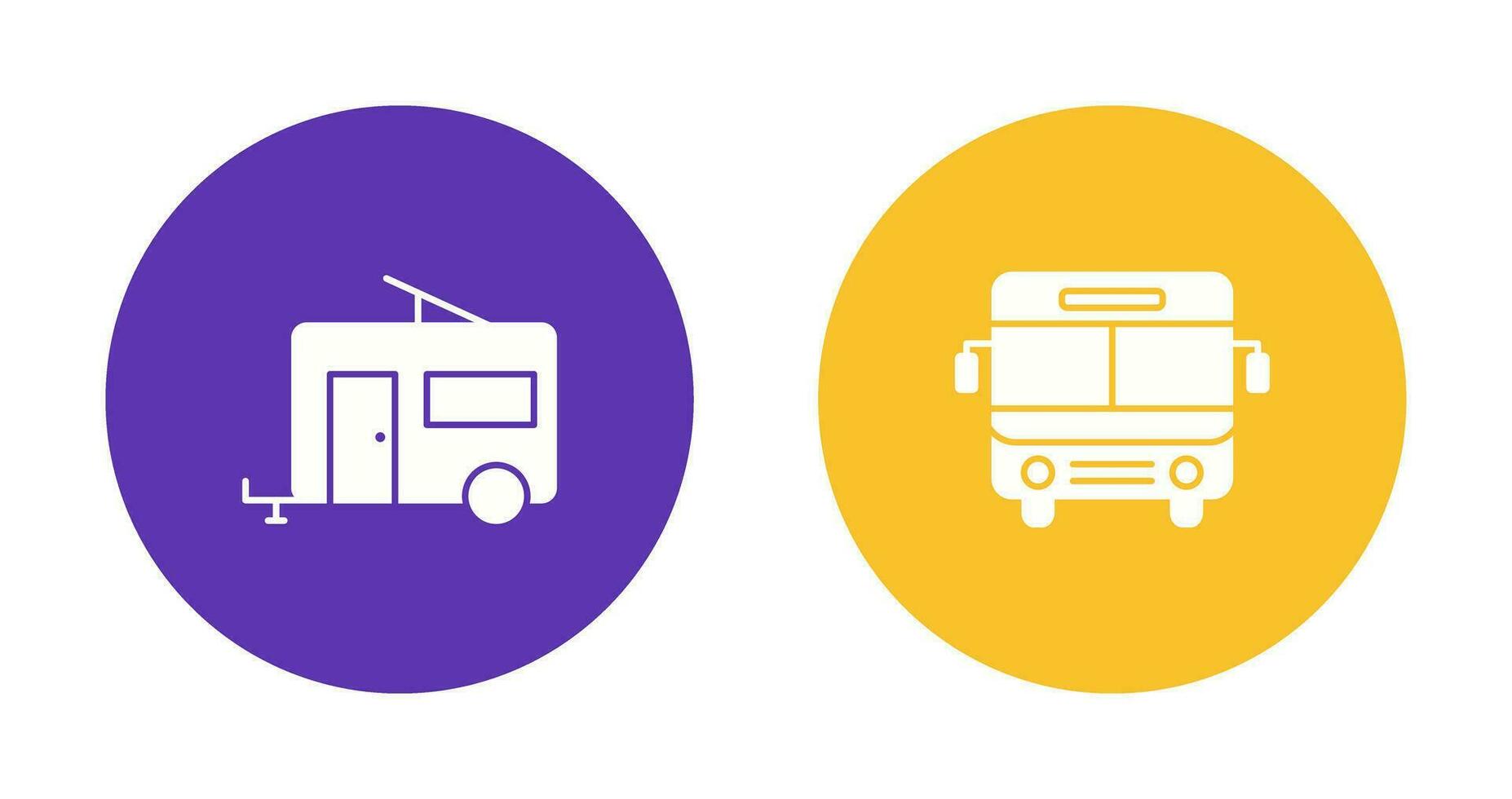 buss och trailer ikon vektor