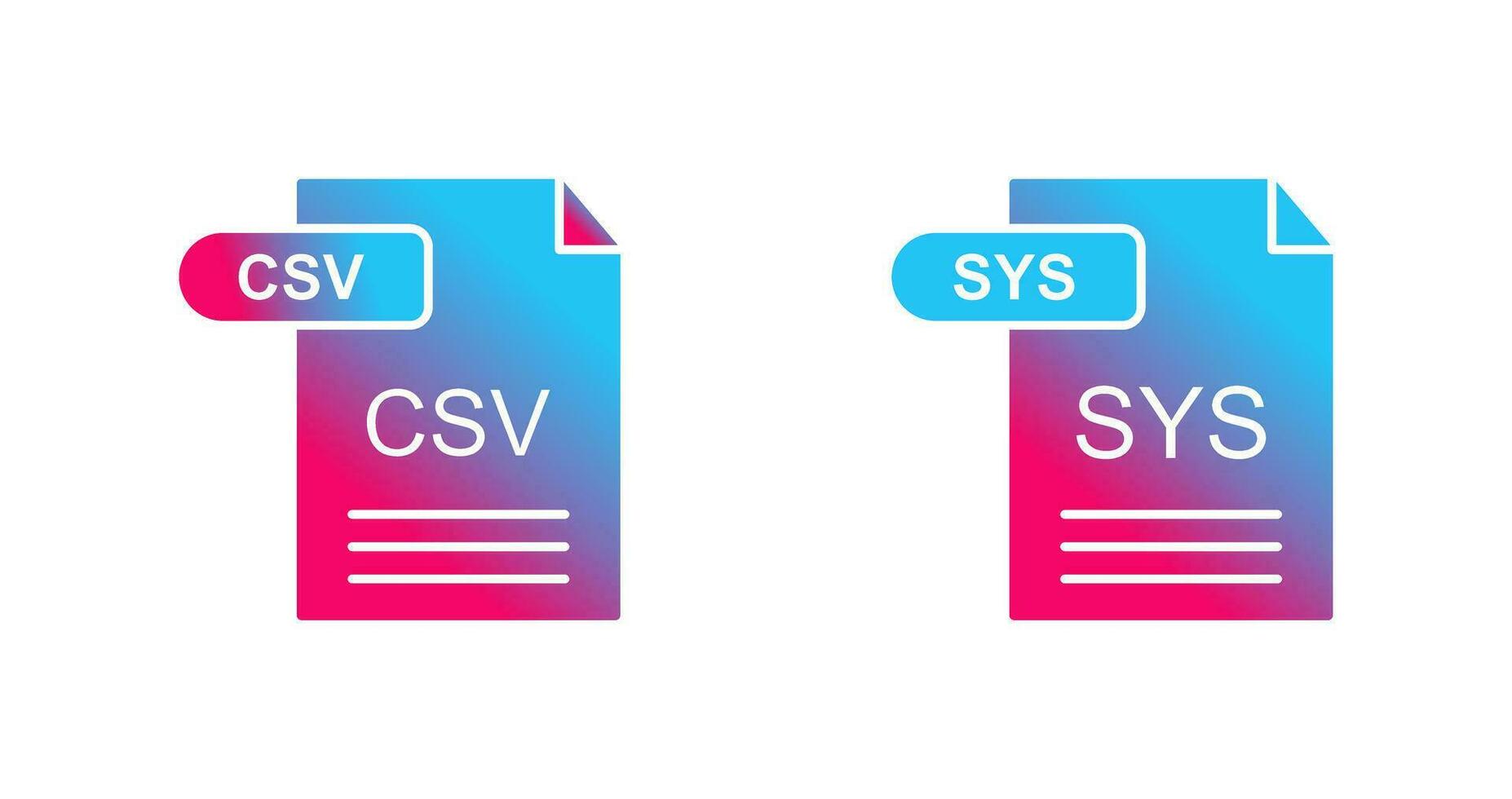 csv och sys ikon vektor