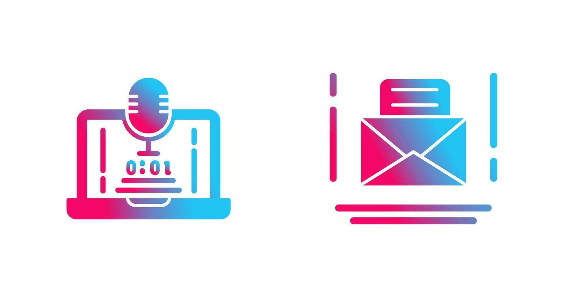 Stimme Recorder und Email Symbol vektor