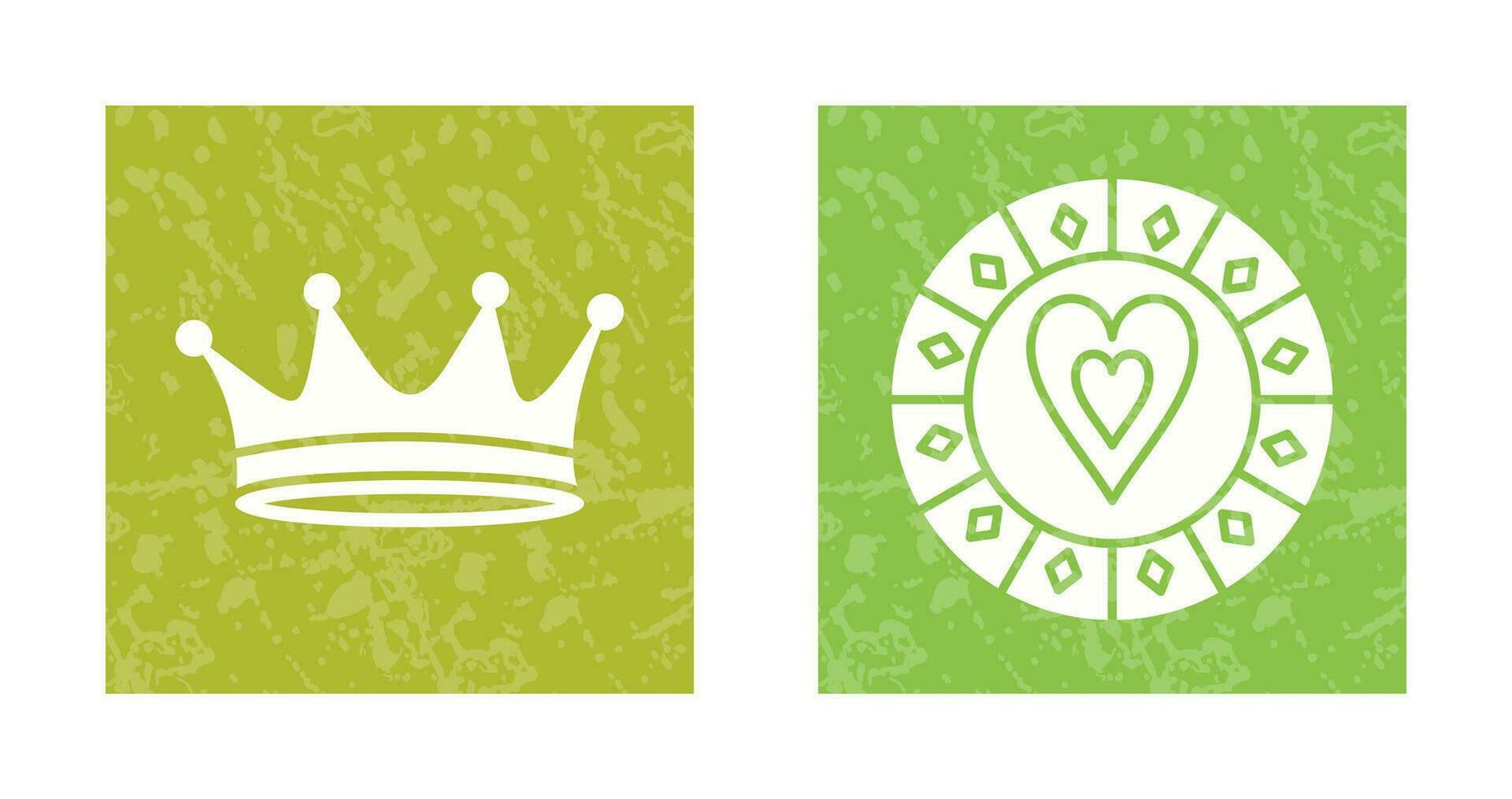König Krone und Herz Chip Symbol vektor