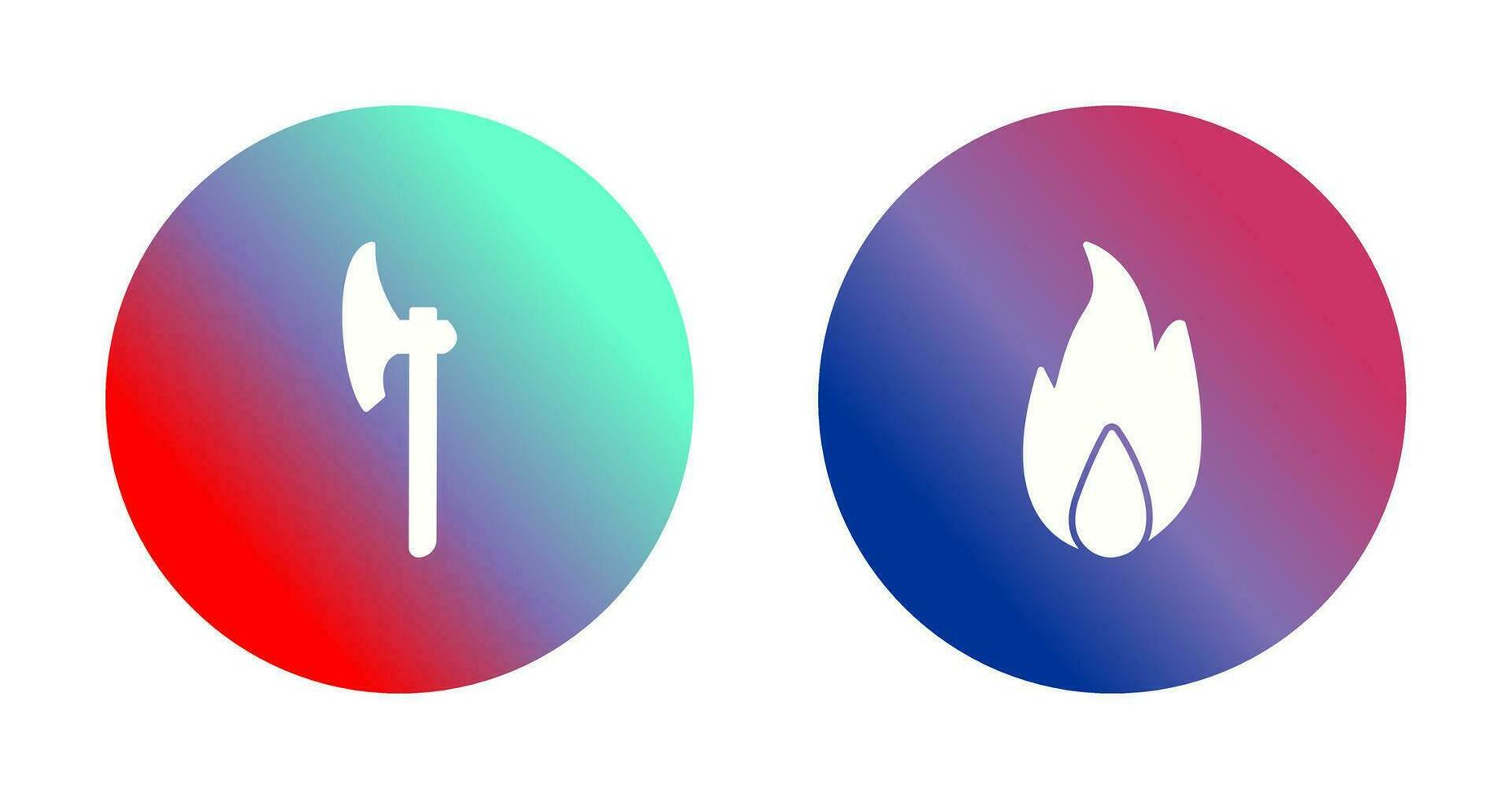 yxa och brand ikon vektor