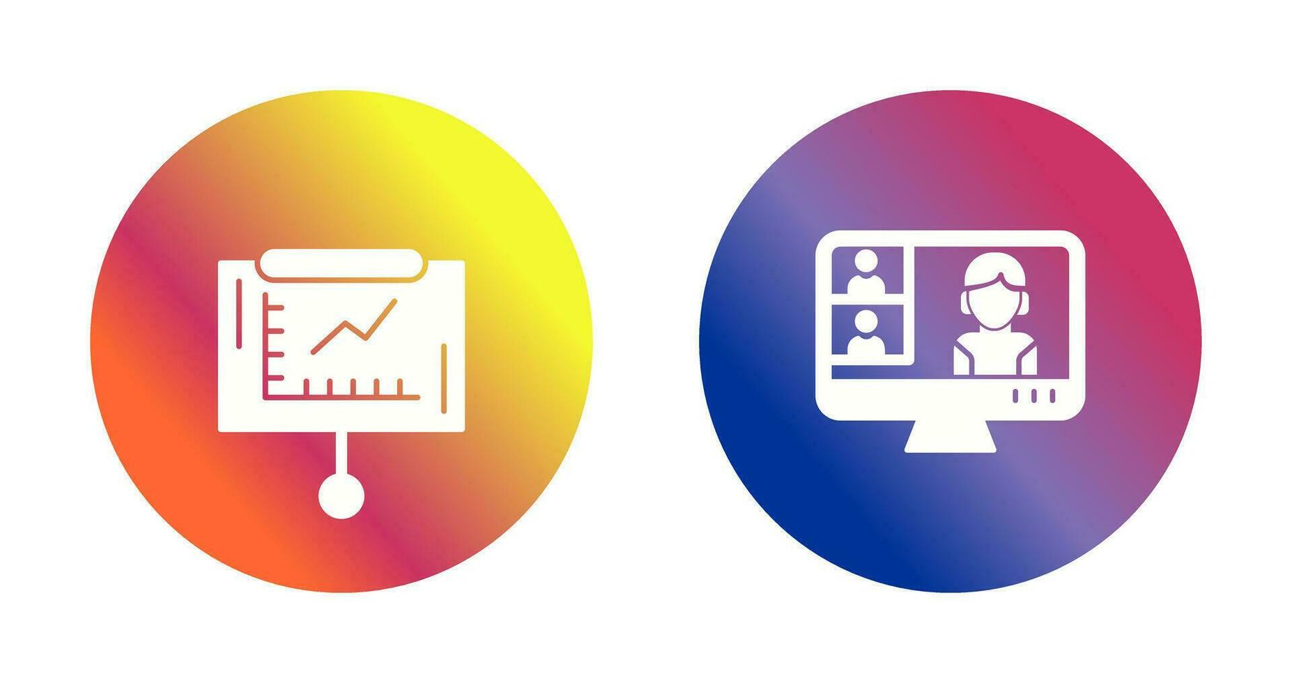 Linie Graph und Konferenz Video Anruf Symbol vektor