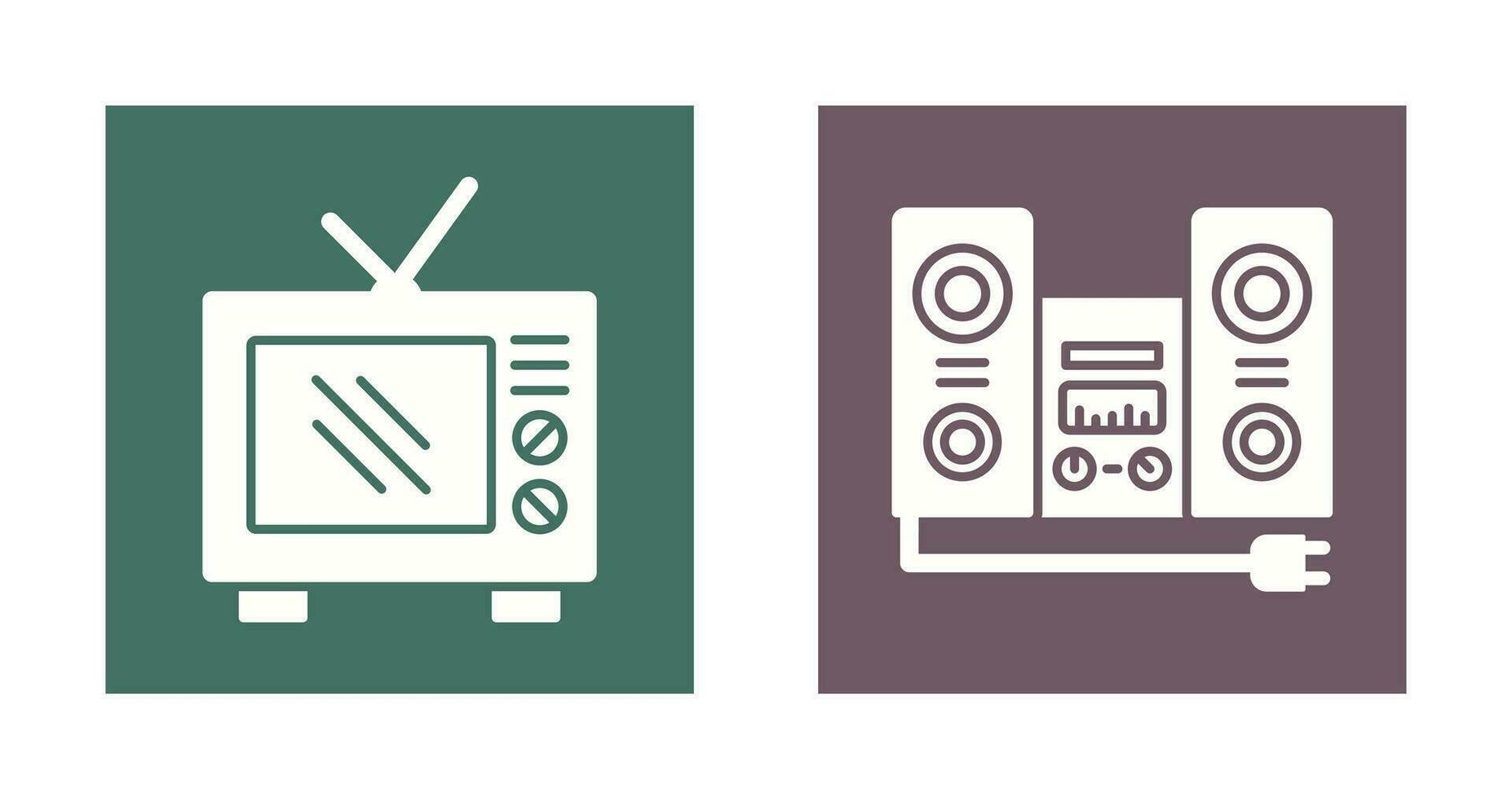 alt Fernseher und Stereo Symbol vektor