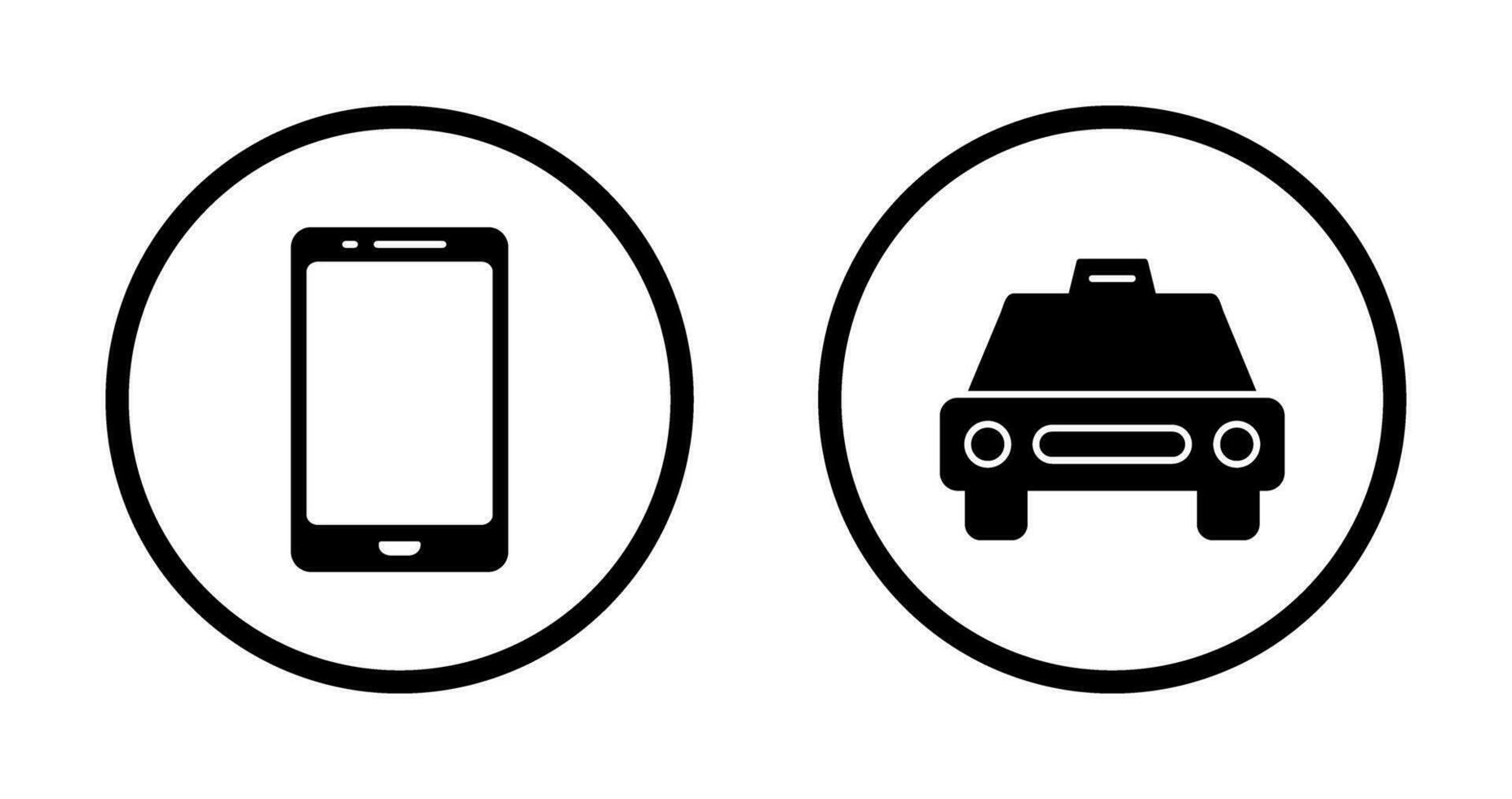 Zelle Telefon und Taxi Symbol vektor
