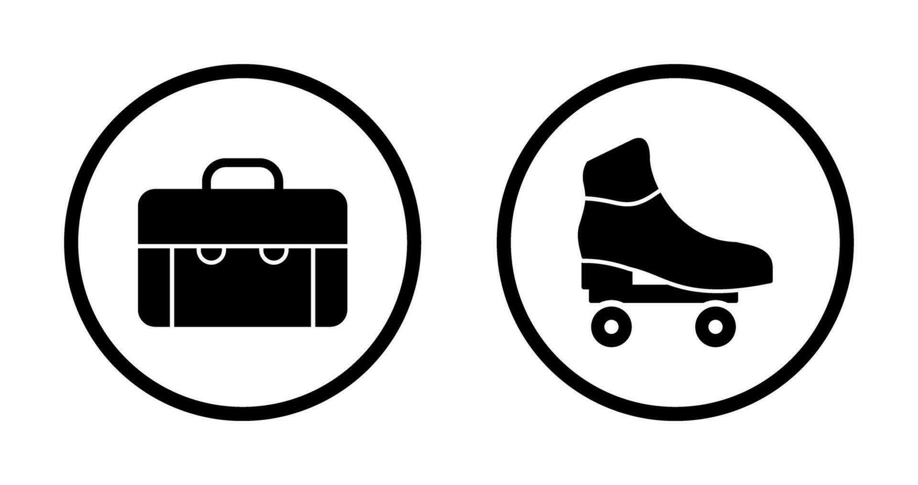 Koffer und Rollschuhe Symbol vektor