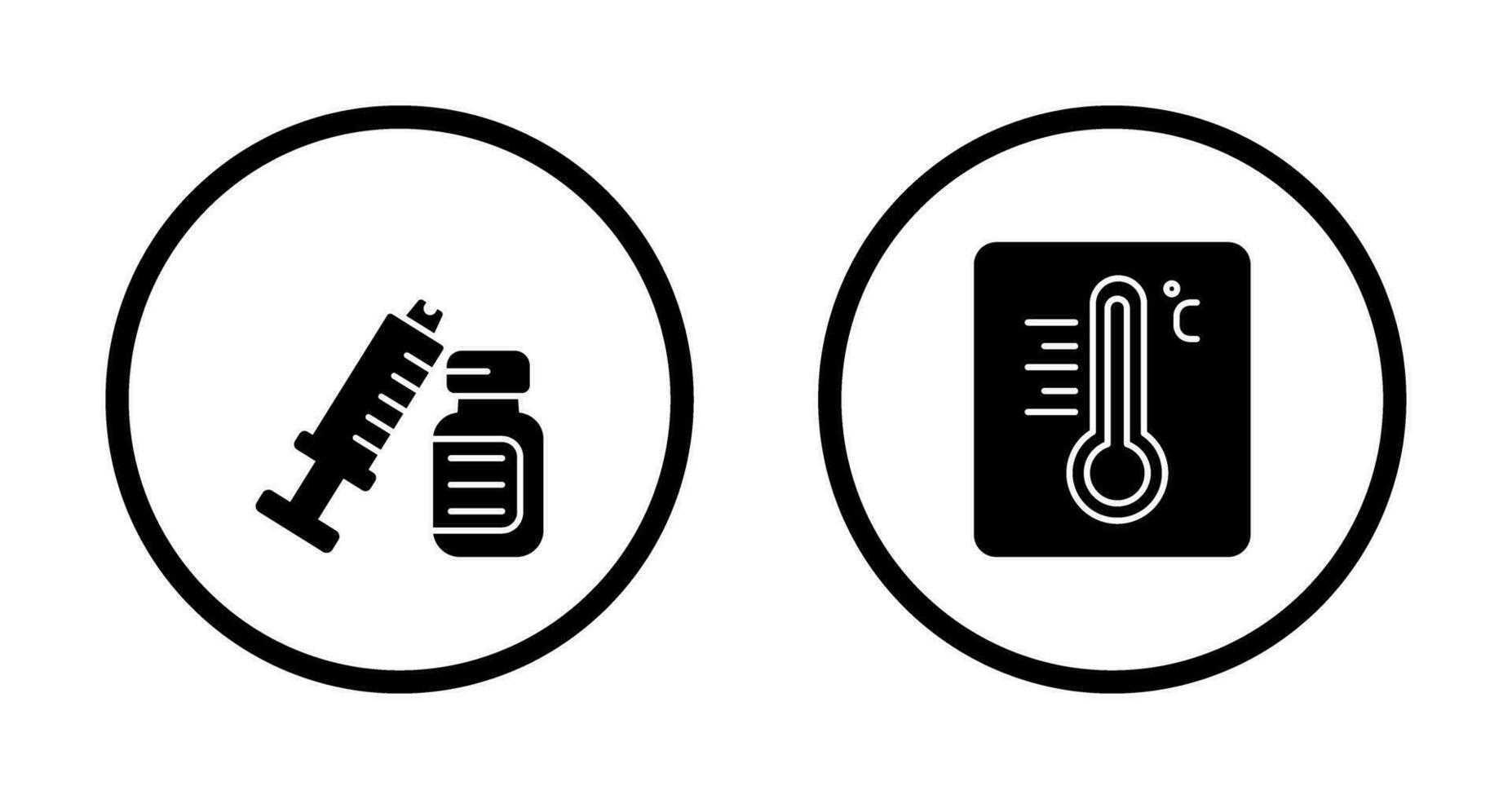 Spritze und Thermometer Symbol vektor