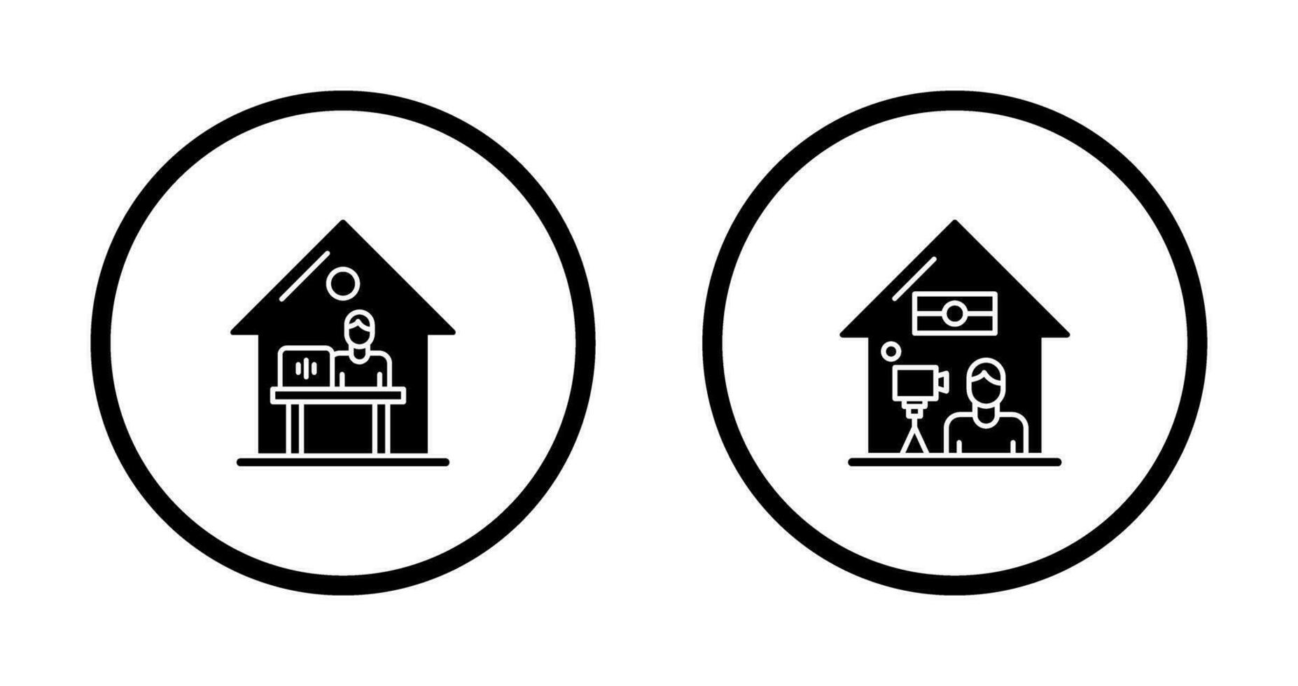 Arbeit beim Zuhause und Lüge Aufzeichnung Symbol vektor