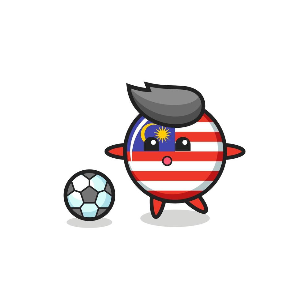 Illustration der malaysischen Flaggenabzeichenkarikatur spielt Fußball vektor