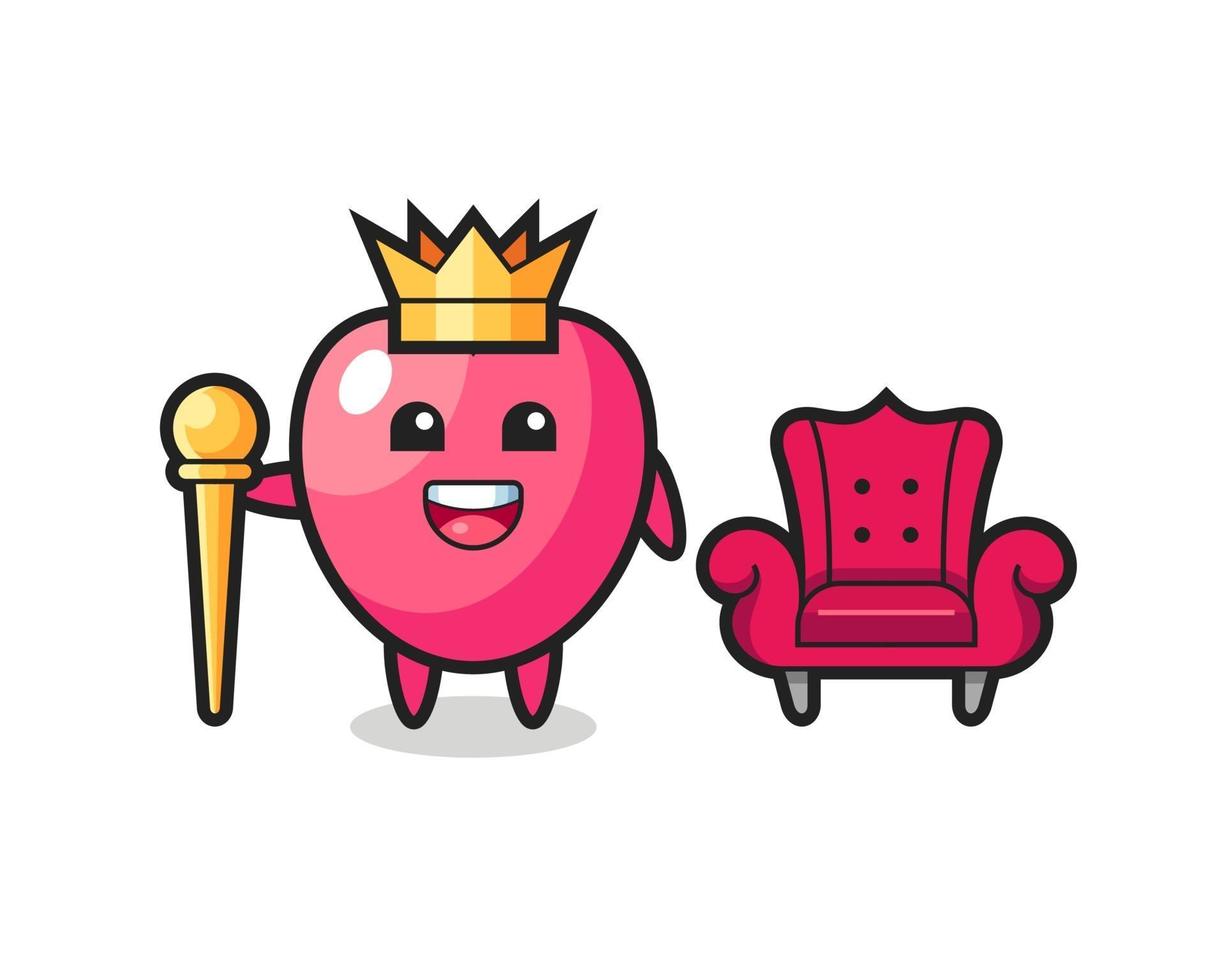 maskot tecknad av hjärtsymbol som en kung vektor