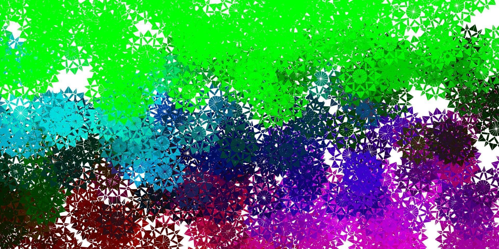 ljus flerfärgad vektorbakgrund med julsnöflingor. vektor