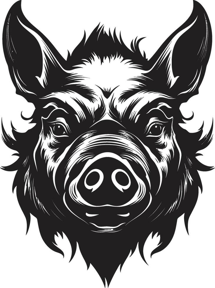 Fett gedruckt Ferkel Logo minimalistisch Schweinchen Symbolismus vektor