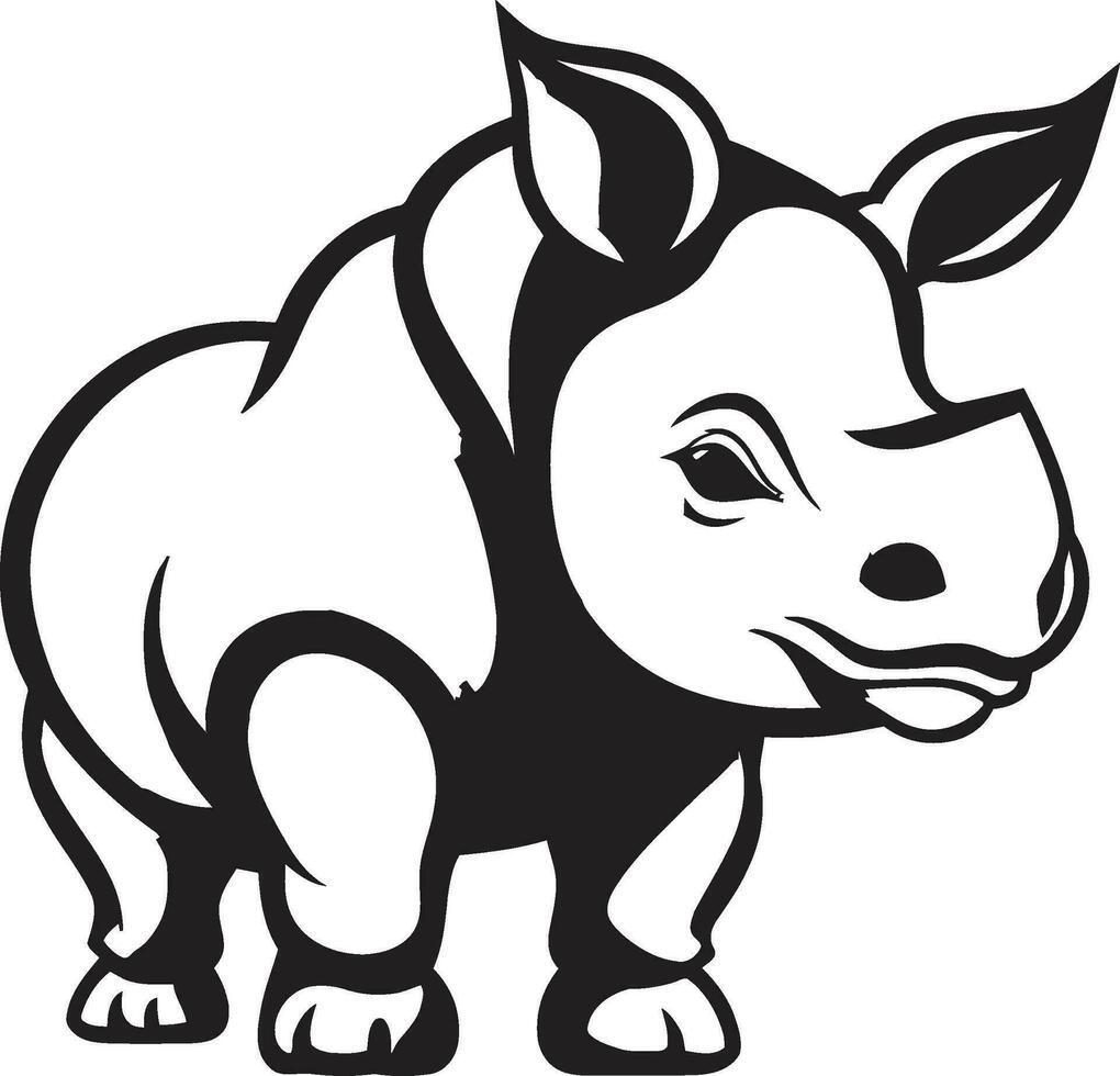 symfoni av melodisk ljud noshörning ikoner befallande låt i svart naturer melodi i svartvit svart noshörning design vektor