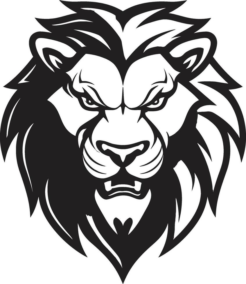 vilde tystnad lejon vektor emblem kunglig ryta en majestätisk svart lejon i vektor