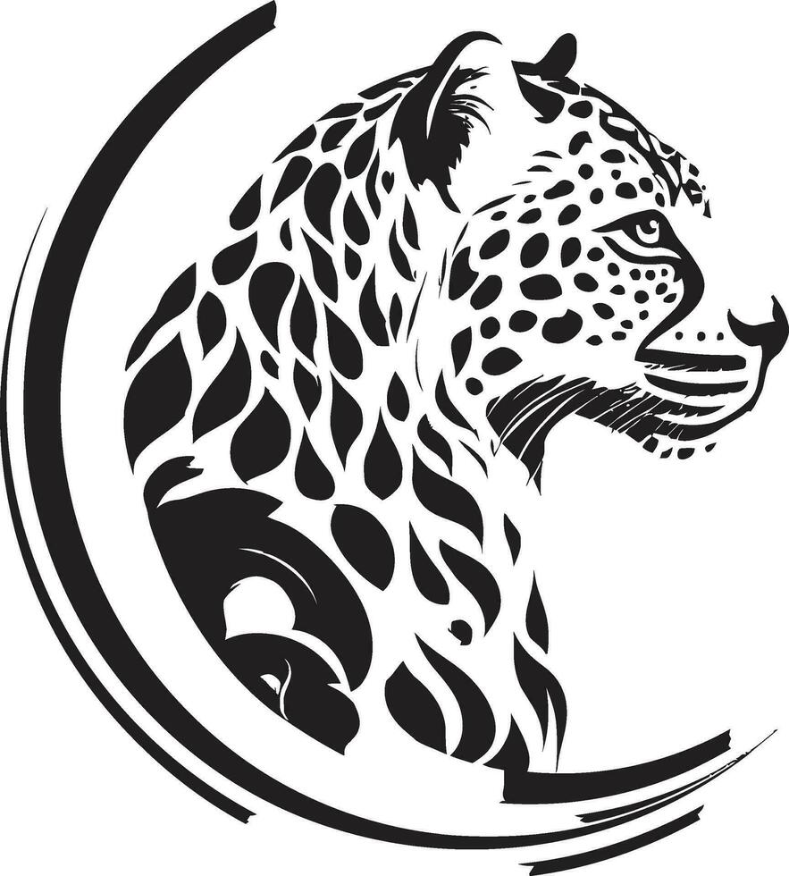 elegant Schwanz und Pfoten Symbol künstlerisch Panther Profil vektor