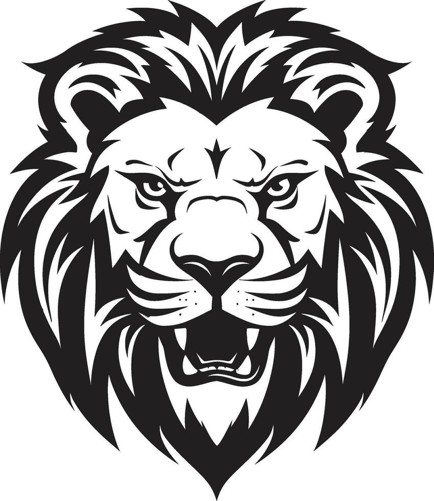 wilde Katze Exzellenz ein Löwe Symbol Exzellenz glatt Monarch das schwarz Vektor Löwe Logo