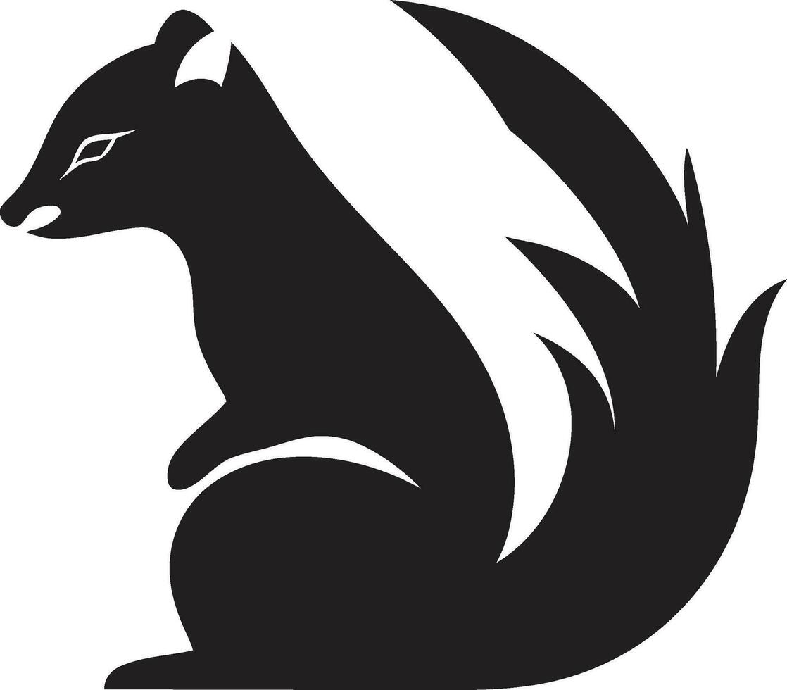 svart skönhet av de skunk emblem av elegans elegant parfymerad ikon eleganta vektor symbol