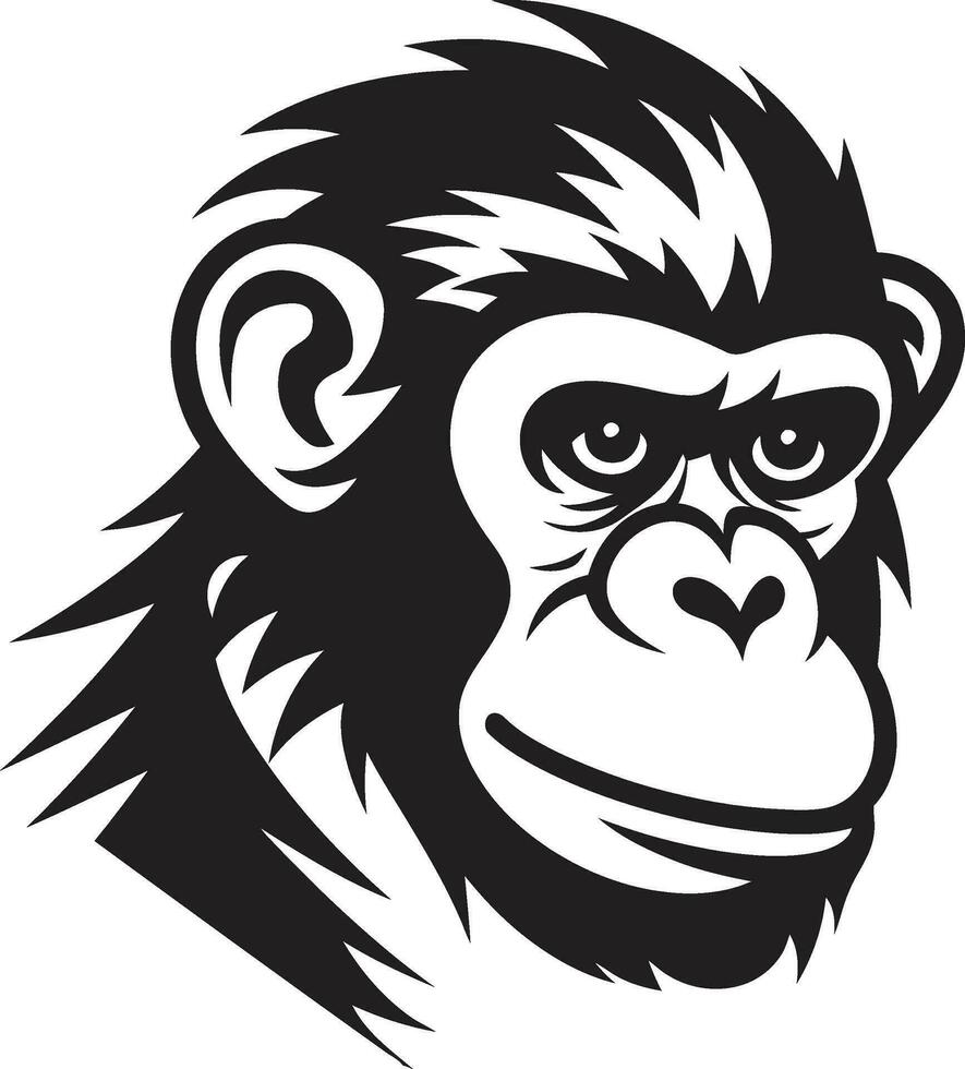 Schimpanse Majestät das Wesen von Natur charmant Affe Silhouette schwarz Vektor Tribut